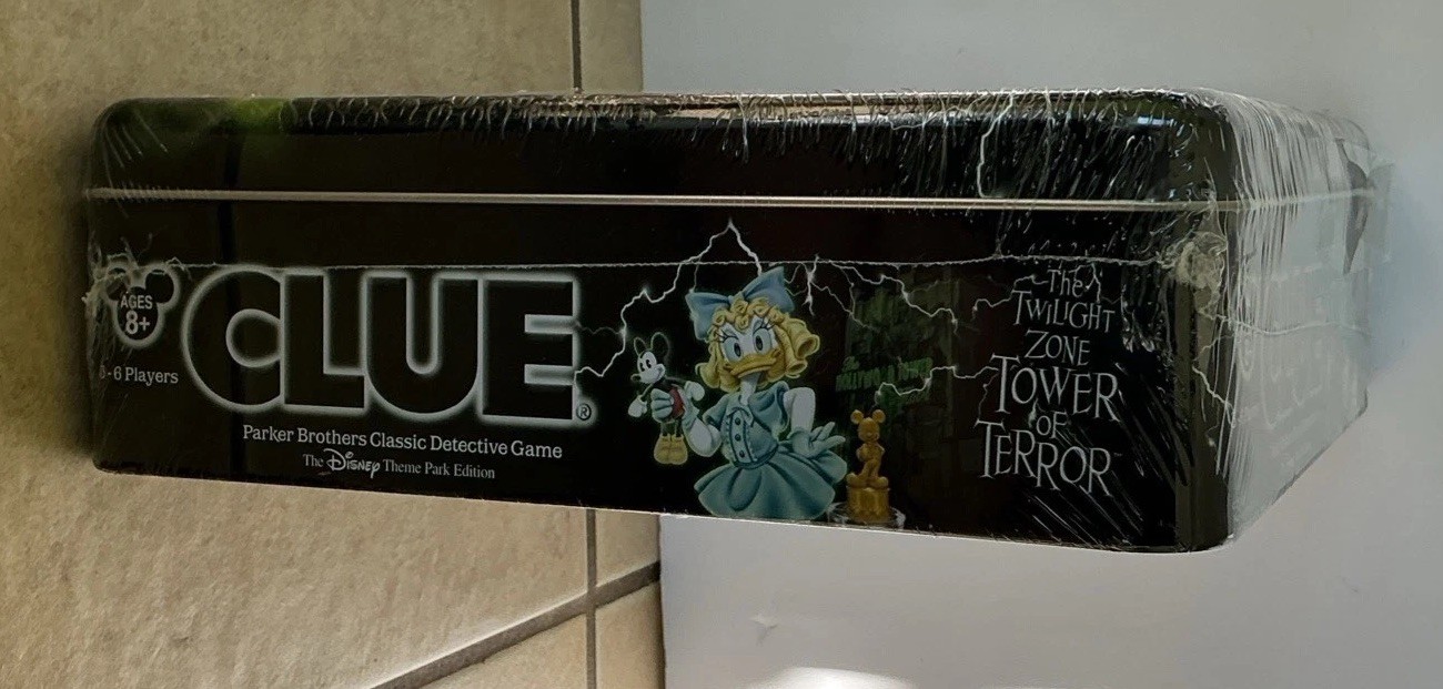Disney Parks CLUE Twilight Zone Tower of Terror Board Game In Tin Die Glows NEW