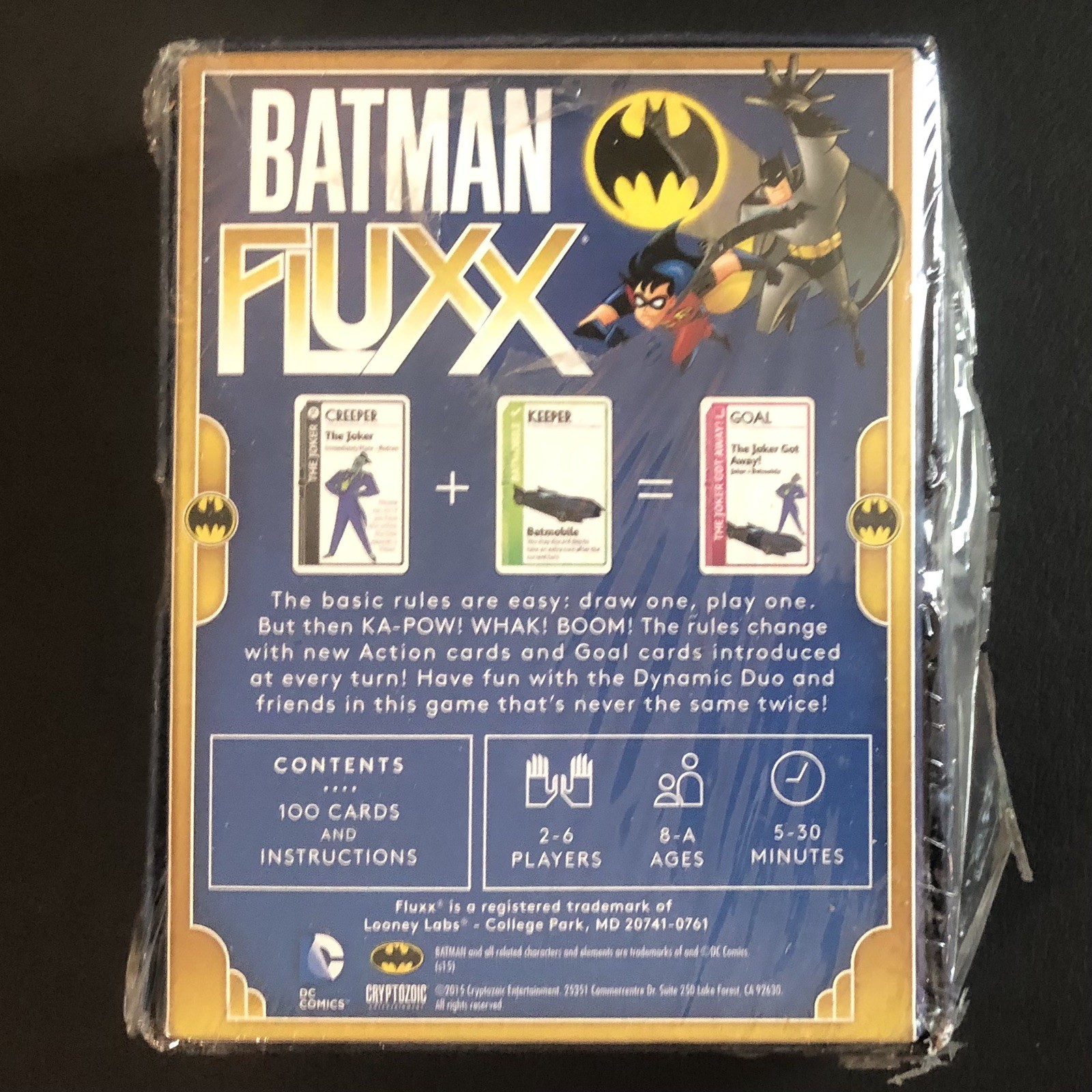Batman Fluxx Card Game 2015 DC Comics Looney Labs-Factory Sealed