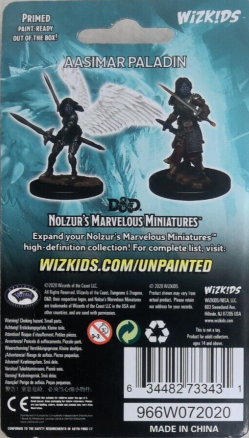 DUNGEONS & DRAGONS MARVELOUS MINIATURES ~ AASIMAR FEMALE PALADIN