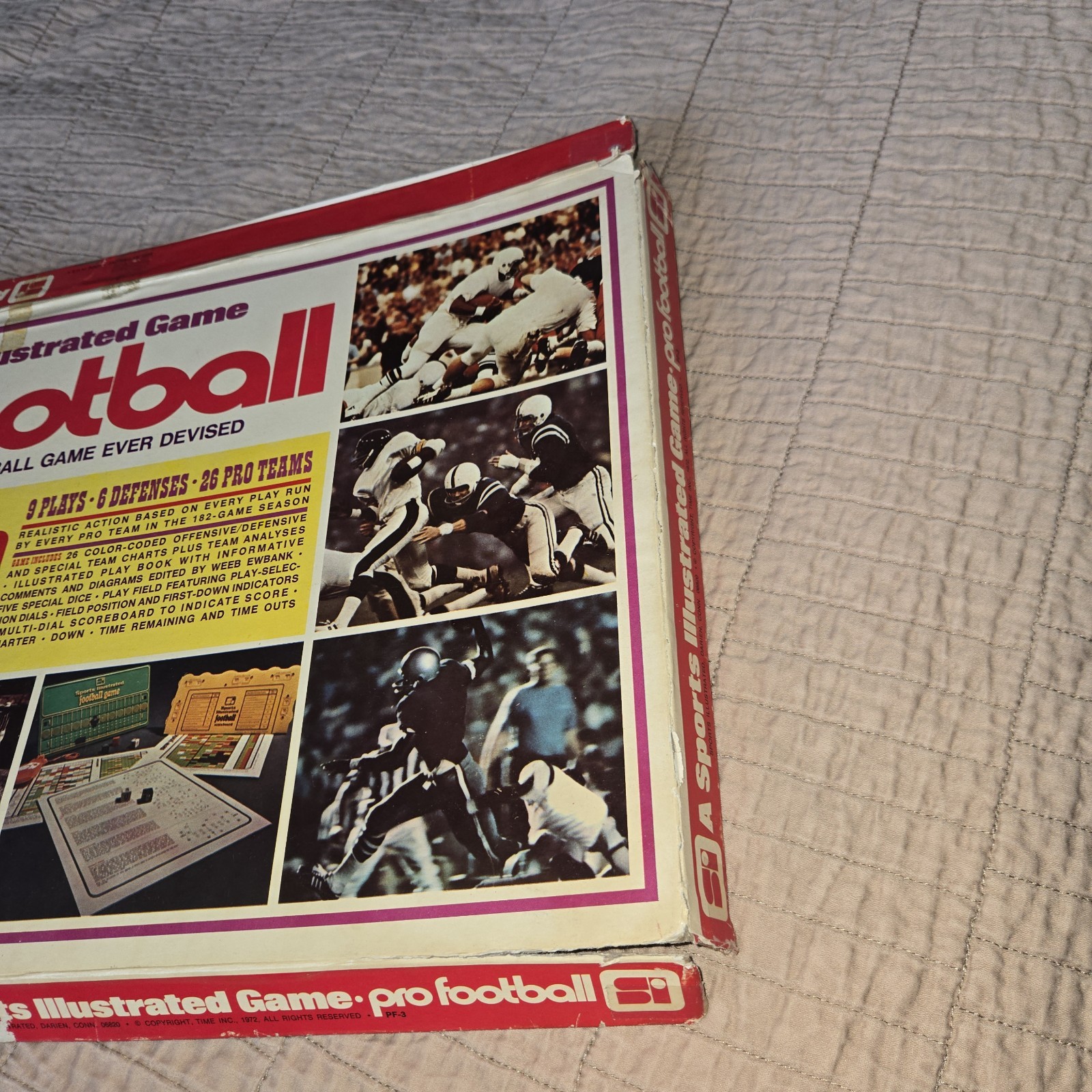 Sports Illustrated Pro Football Game 1972 Box Instructions 26 NFL Team Cards
