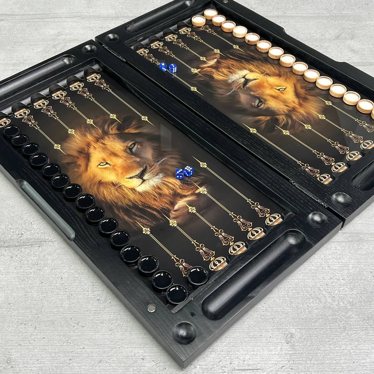 Luxury Glass Backgammon Board Carved Ash Wood Custom Design Milestone Gift Him