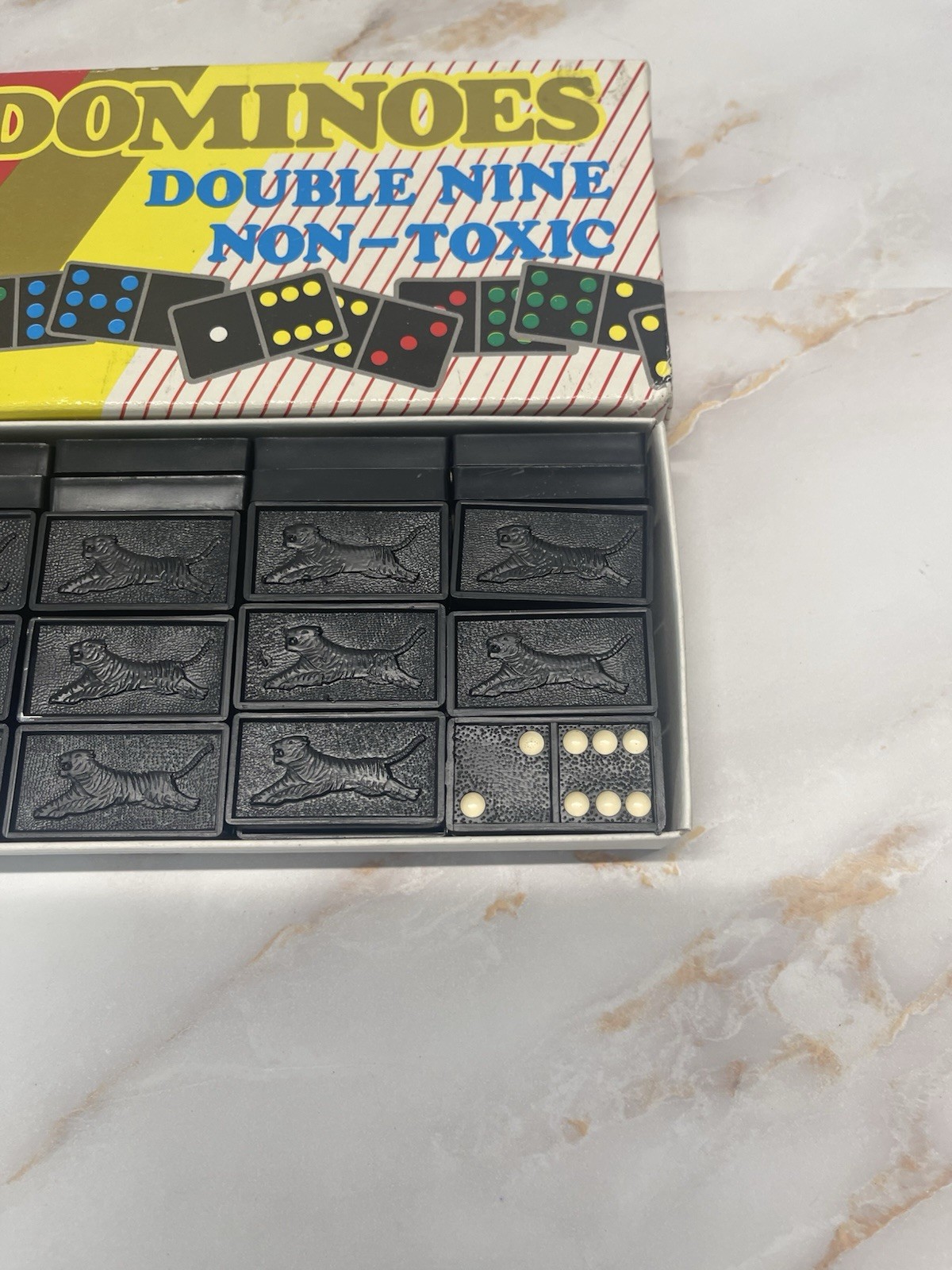 Vintage Tiger Dominoes Set Complete Double Nine Made In Thailand
