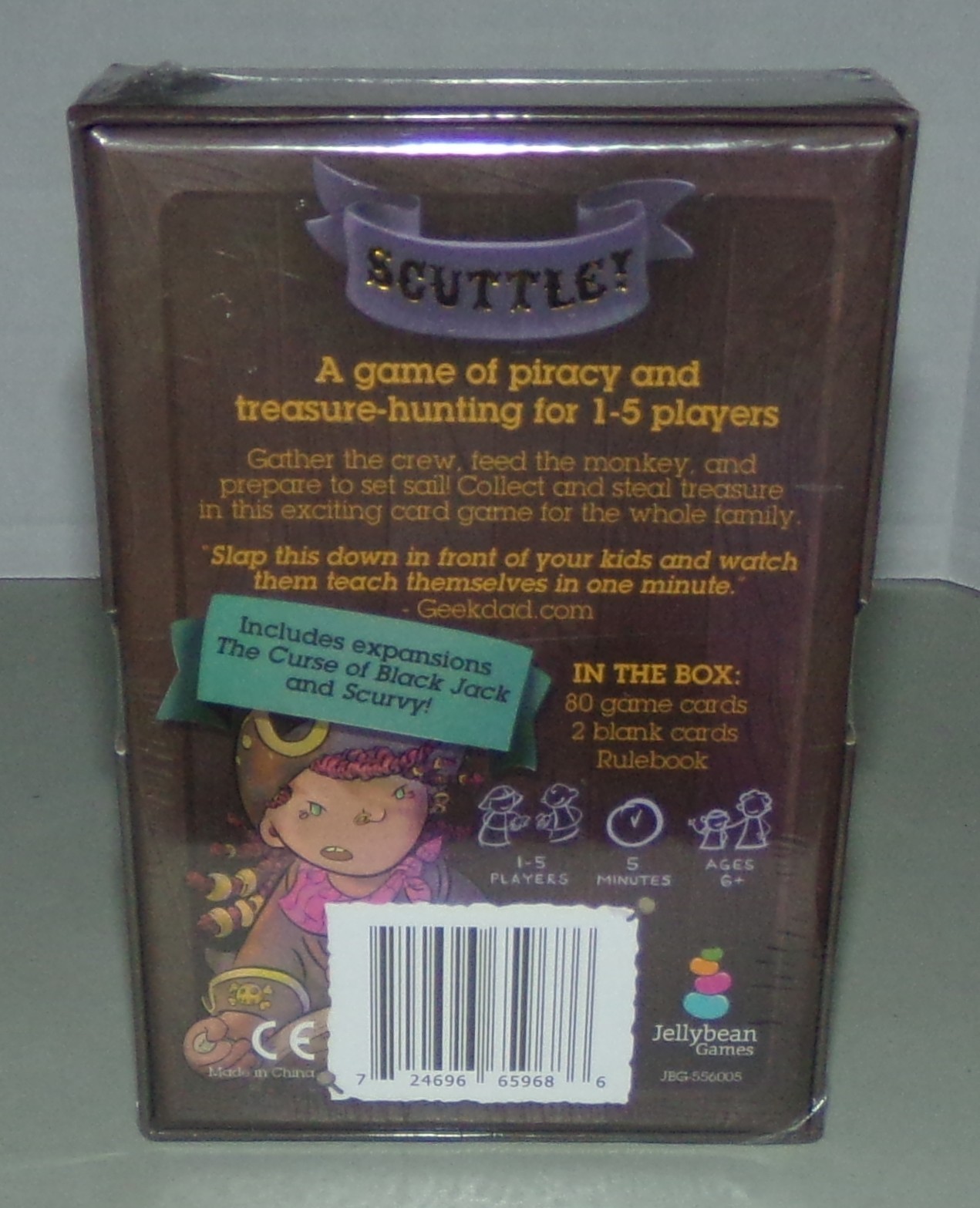 SCUTTLE A Game of Piracy & Treasure Hunting 1-5 Players 6+ Black Jack Scurvy NEW
