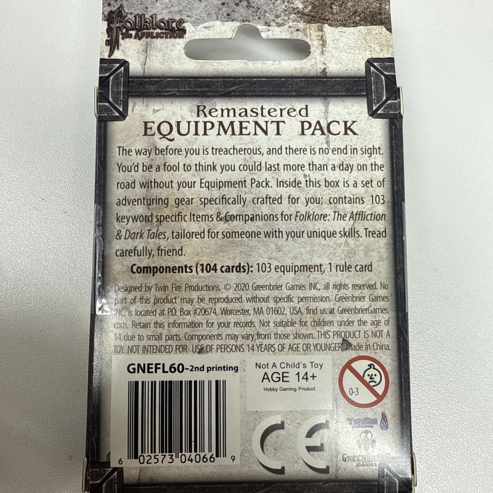 Folklore The Affliction Remastered Equipment Pack Board Card Game GNEFL60