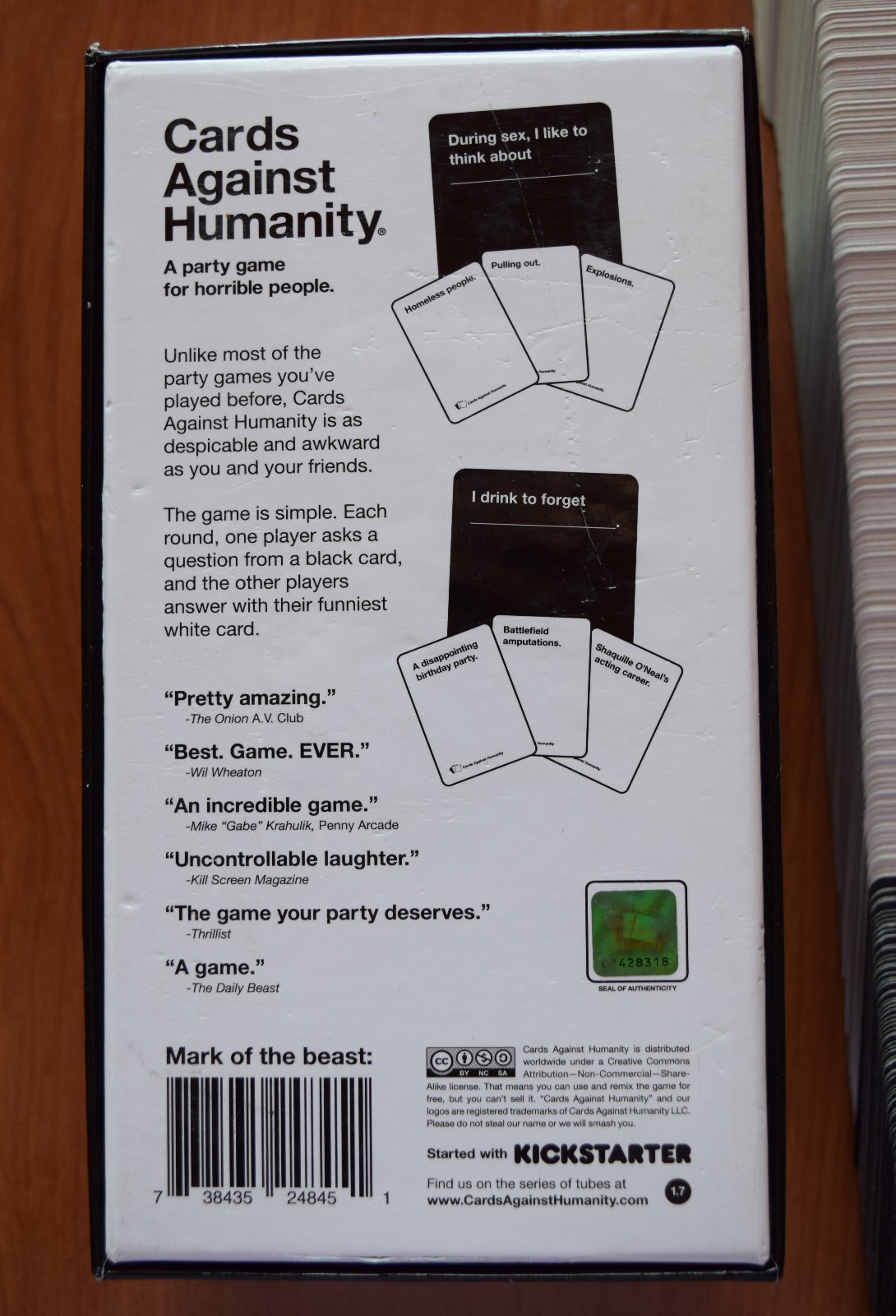 CARDS AGAINST HUMANITY, FIRST EXPANSION, NON-DENOMINATIONAL SEASONS GREETING LOT