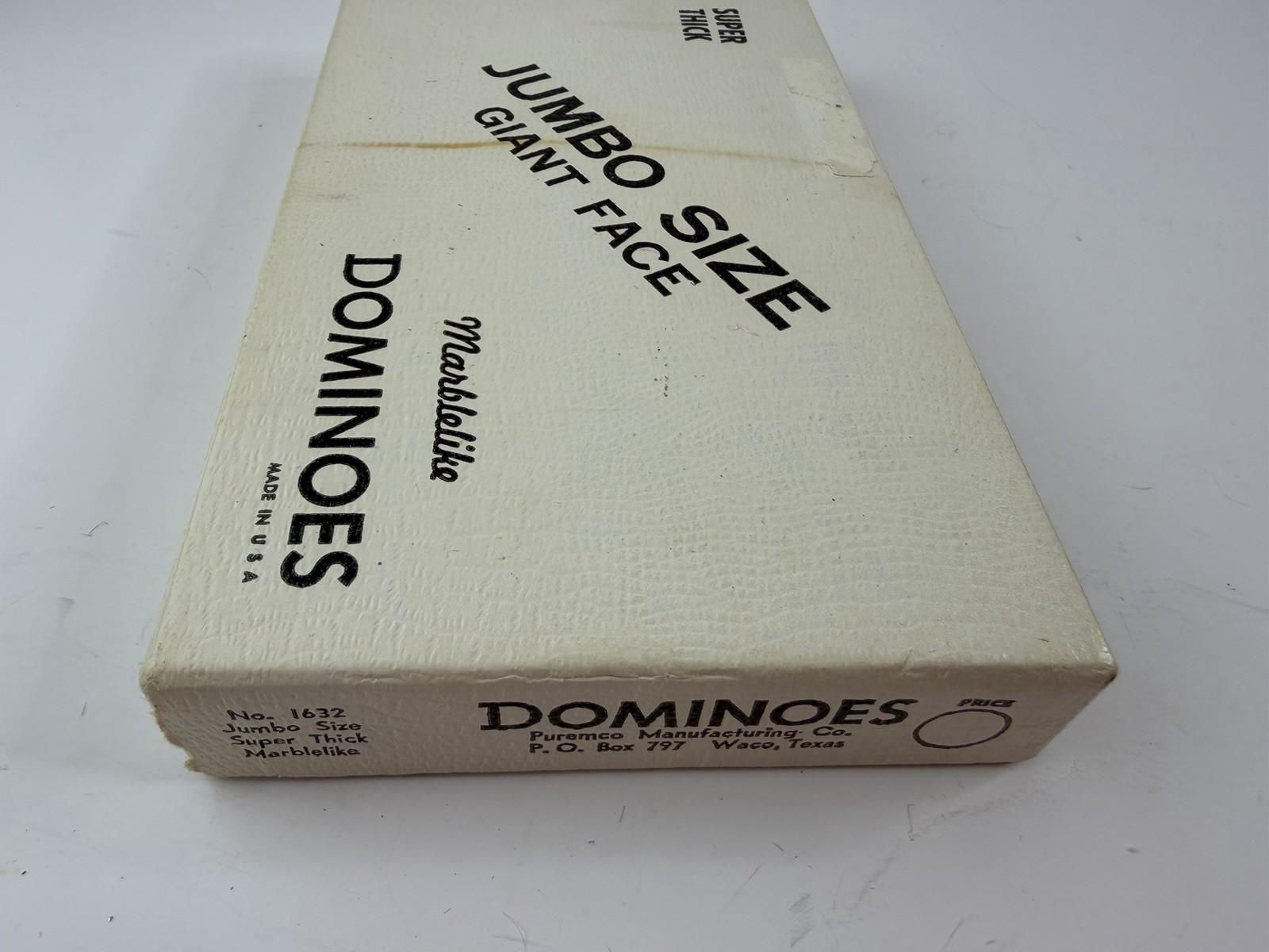 VTG Puremco Marblelike Dominoes #1632 Jumbo Size Giant Face Super Thick USA Made