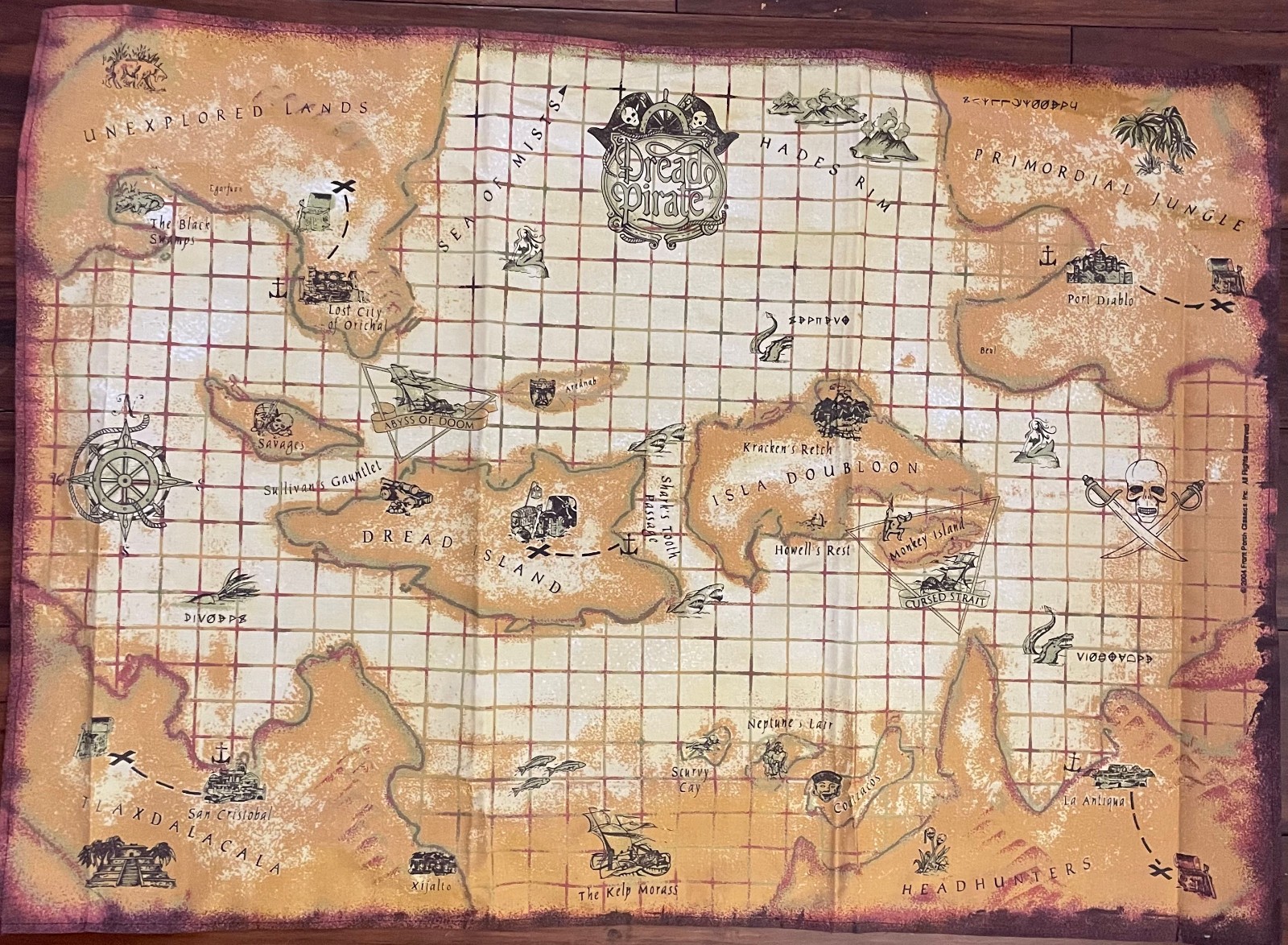 Dread Pirate Board Game Front Porch Classics Replacement Map fabric cloth Piece