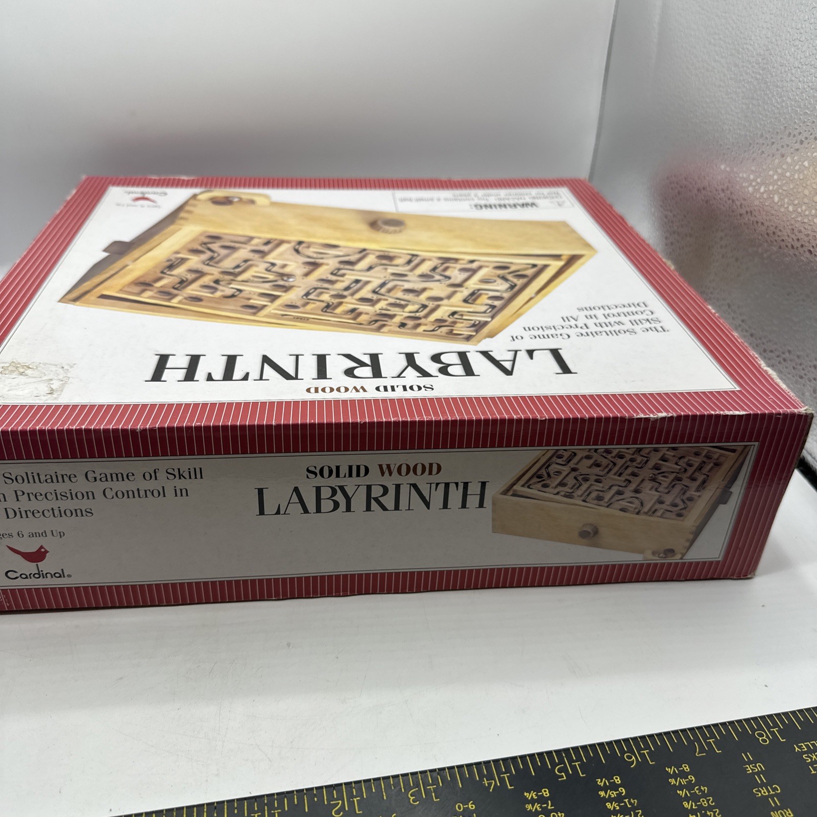 Labyrinth Wooden Board Game by Cardinal With 2 Balls and Box 2004 Item #190
