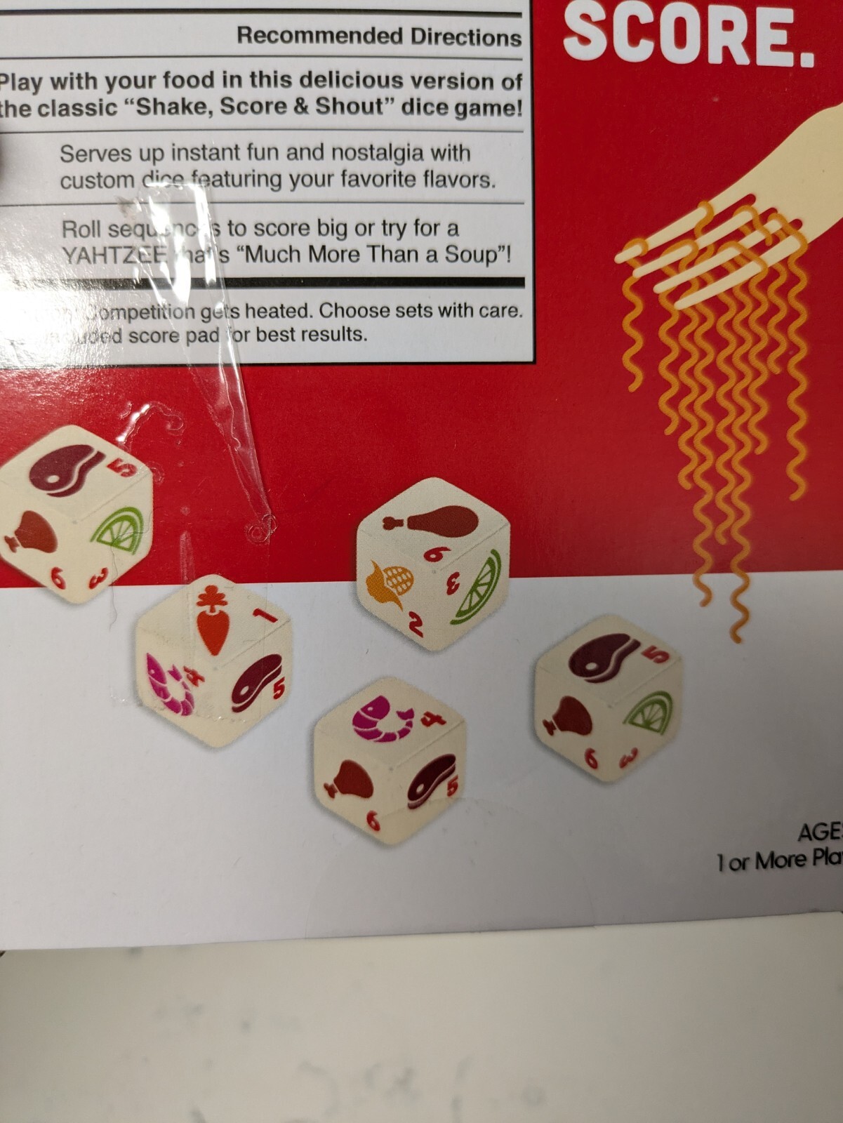 Yahtzee Cup Noodles Ages 8+ 1 or More Players Hasbro