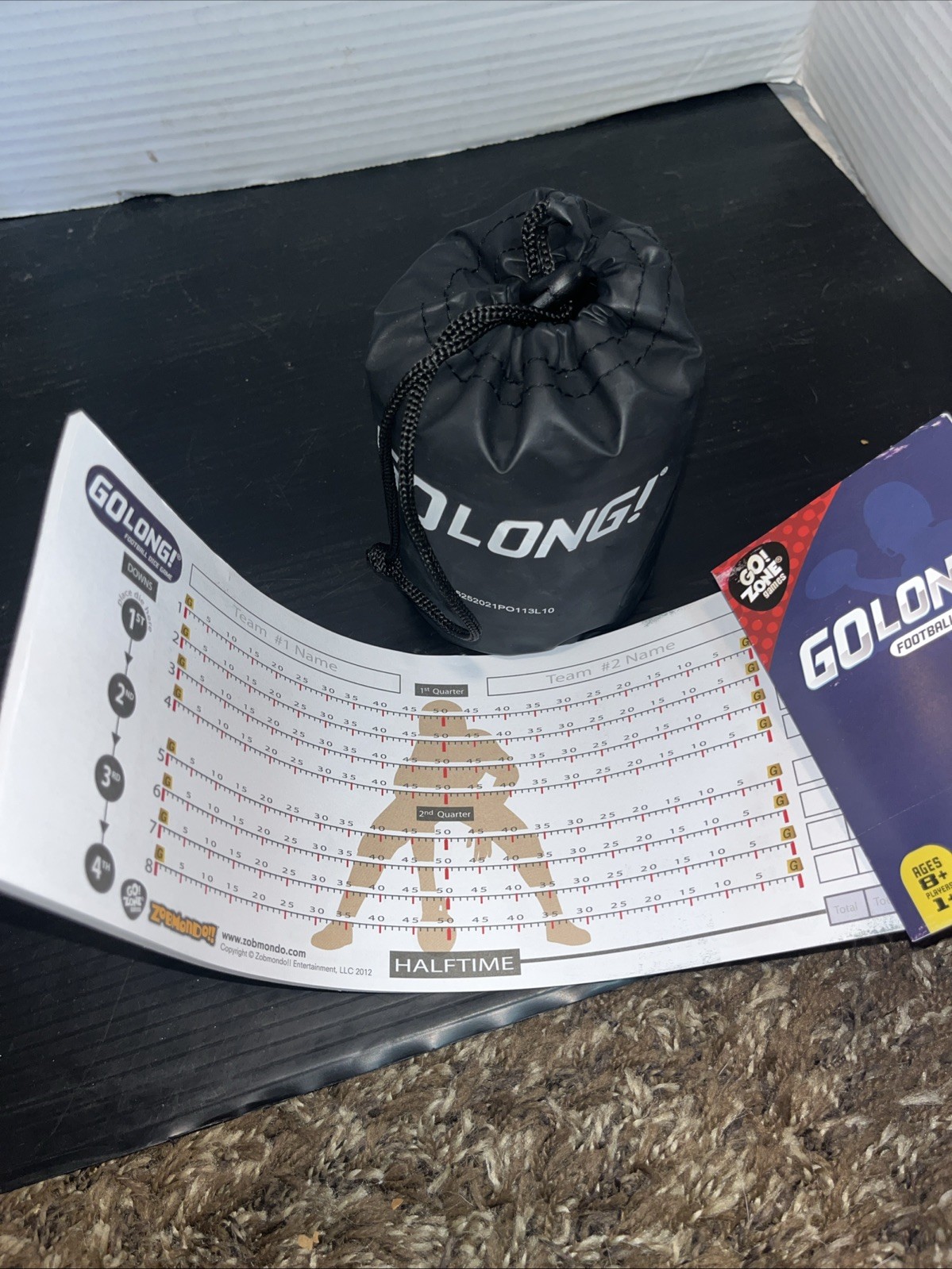 Go Long Football Dice Game Go! Zone Games Travel Ages 8+ CIP