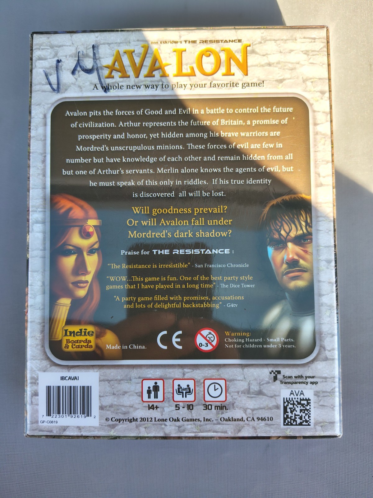 The Resistance: Avalon Card Game by Indie Boards & Cards (2012) Don Eskridge NEW