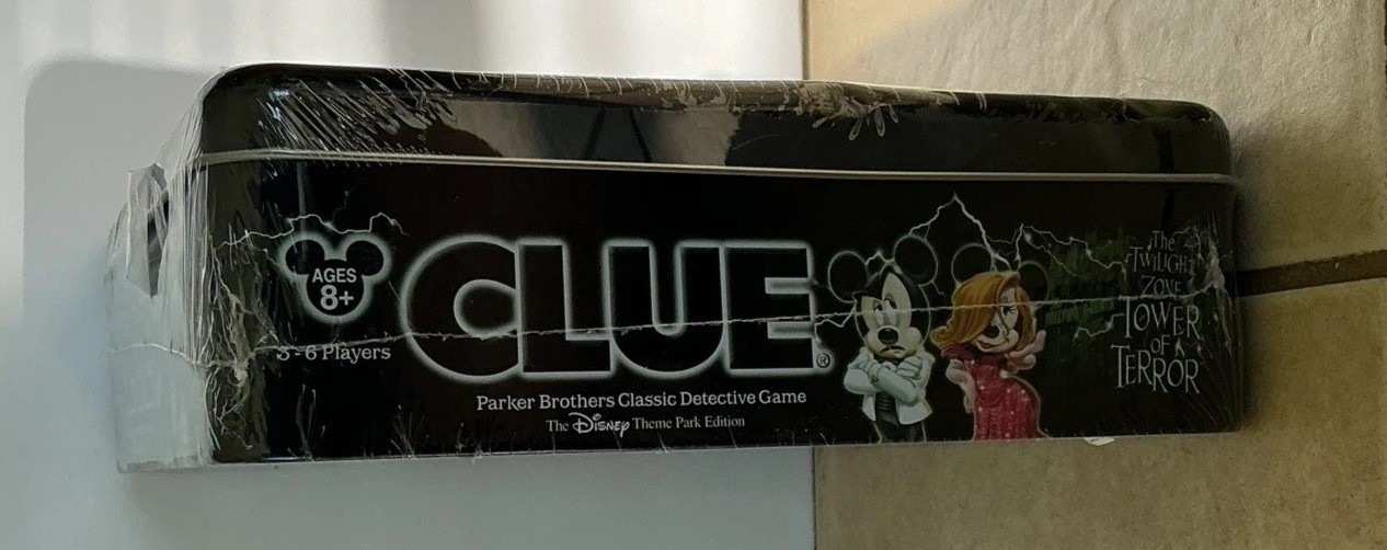 Disney Parks CLUE Twilight Zone Tower of Terror Board Game In Tin Die Glows NEW