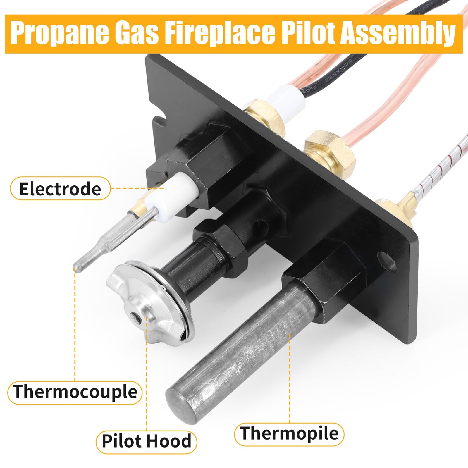 Dokili Propane & Natural Gas 3-Way 10002265 10002264 LP NG Fireplace Black