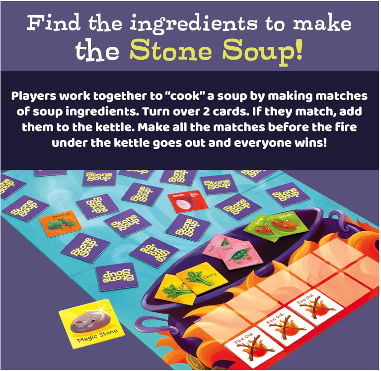 Peaceable Kingdom Stone Soup Cooperative Memory Board Game for Kids