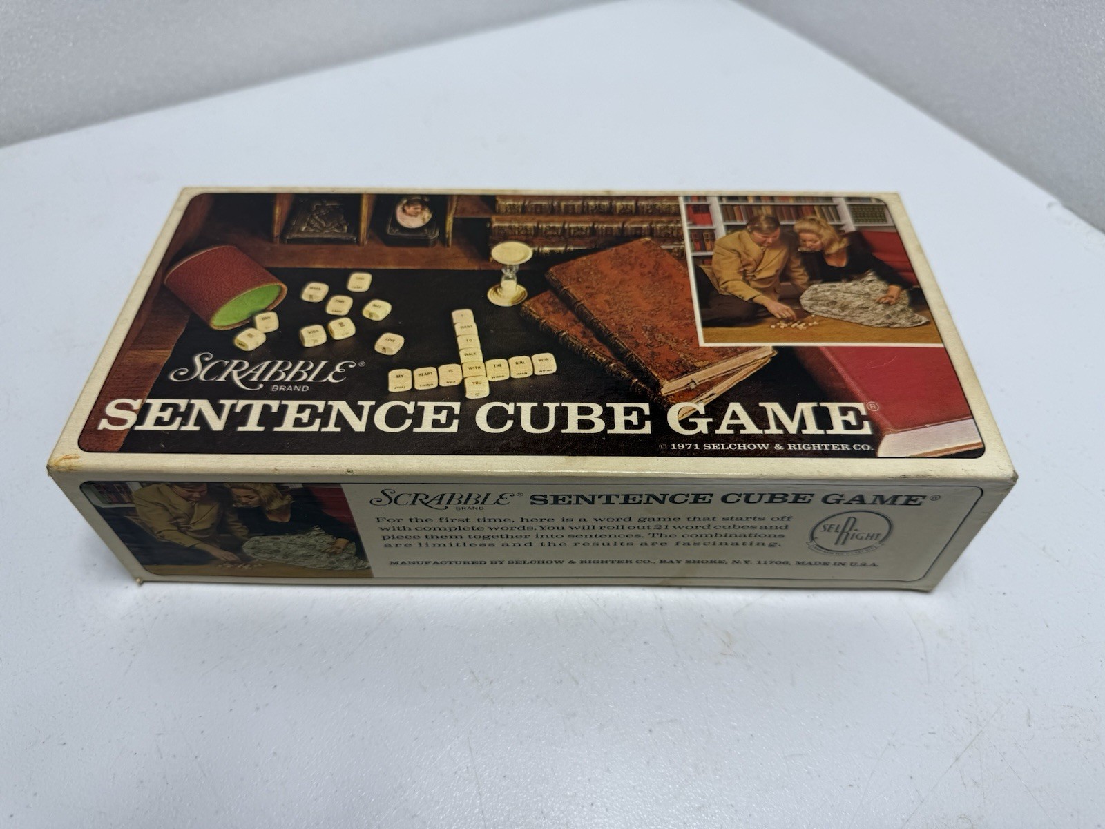 Vintage Scrabble Sentence Cube Game 1971 Selchow & Righter Excellent Condition!