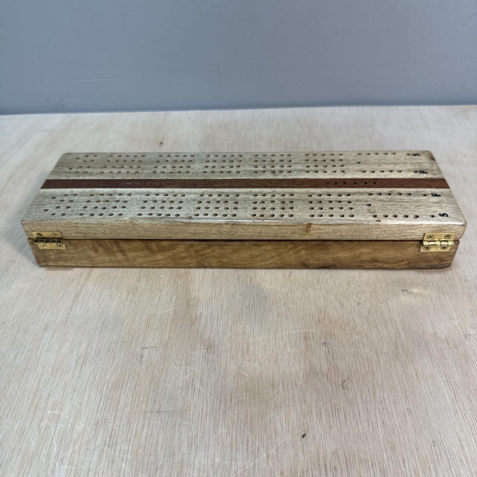 Myrtlewood Handmade Cribbage Board W Storage Made In Oregon No Pegs No Box