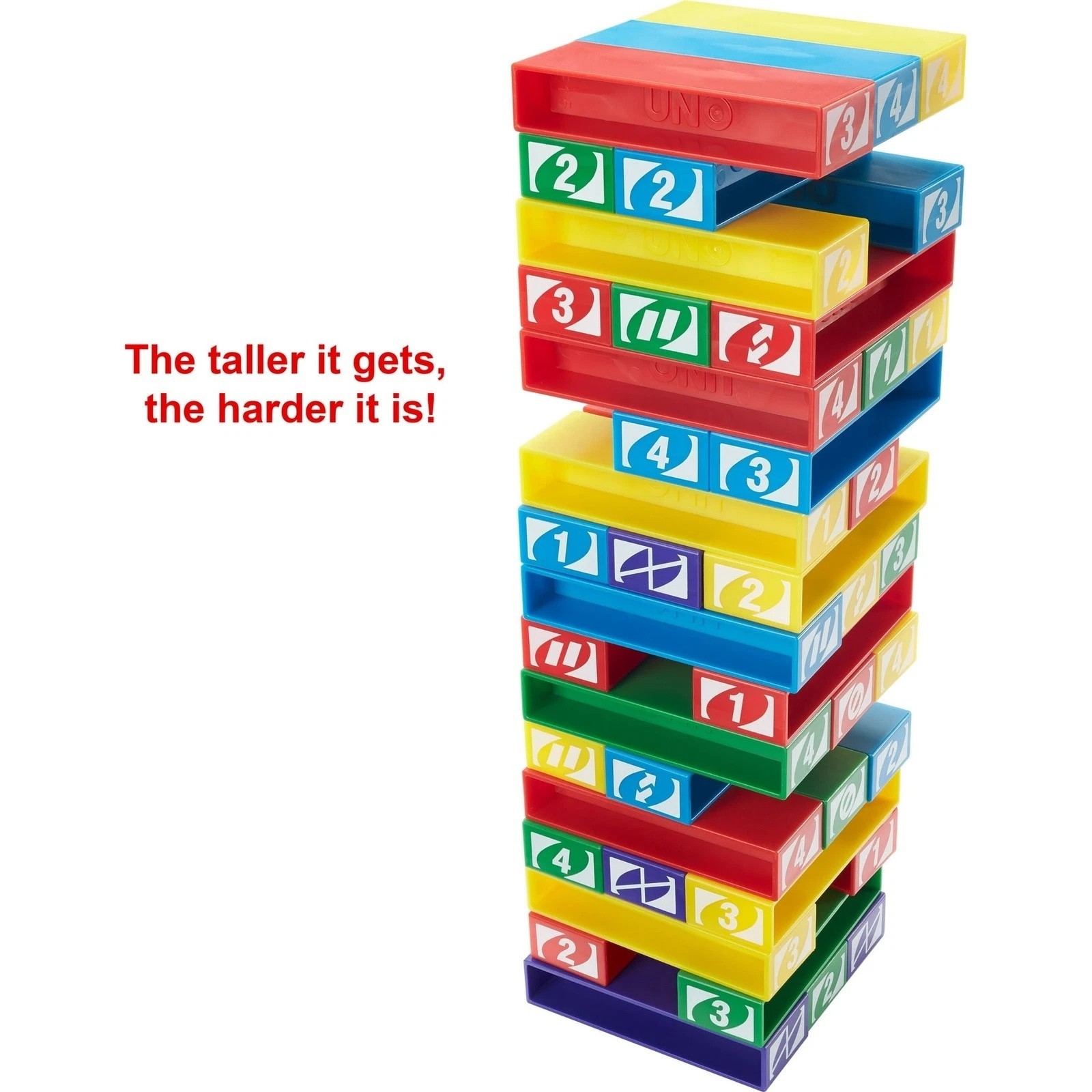 UNO Stacko Party Game Colored Stacking Blocks Balance Big-Brand New in Box