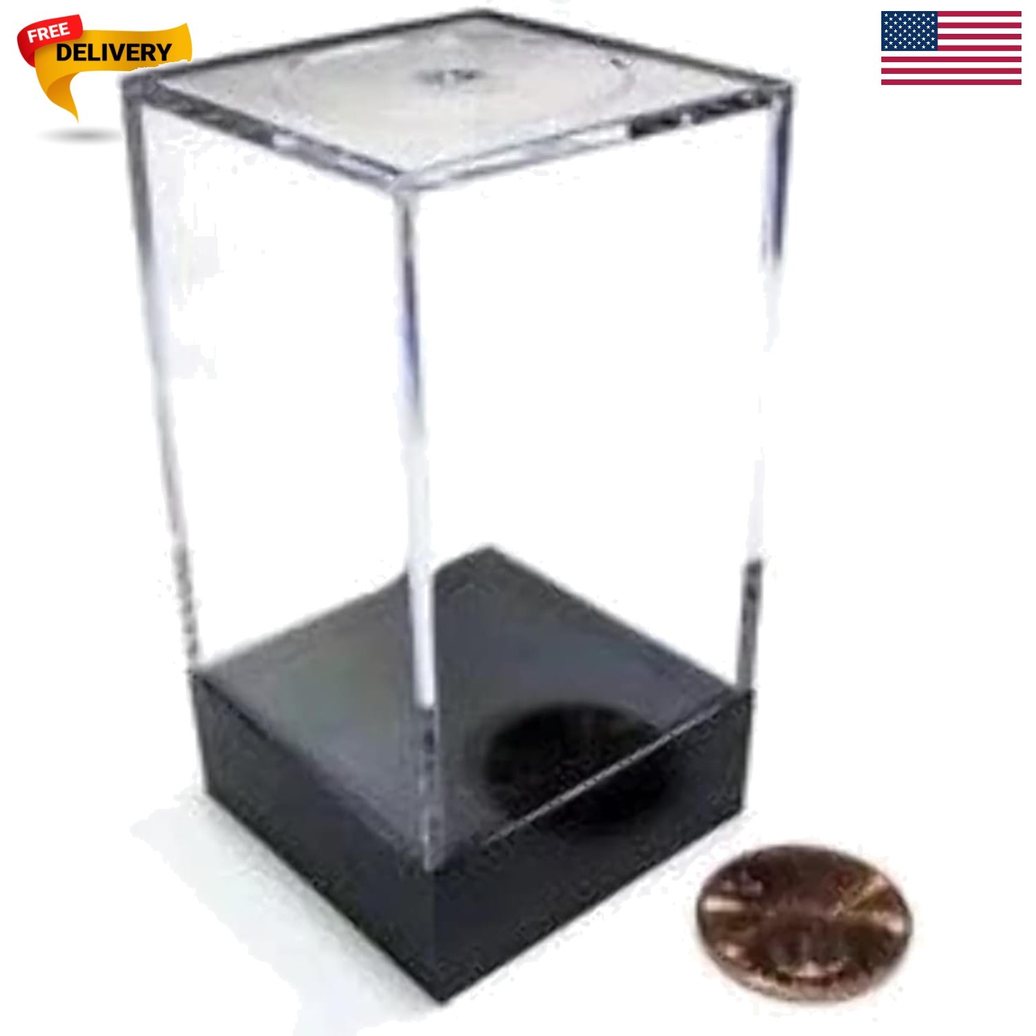 Plastic Figure Display Box: Medium Tall Opaque with a Black Lid – 1.5-inches …
