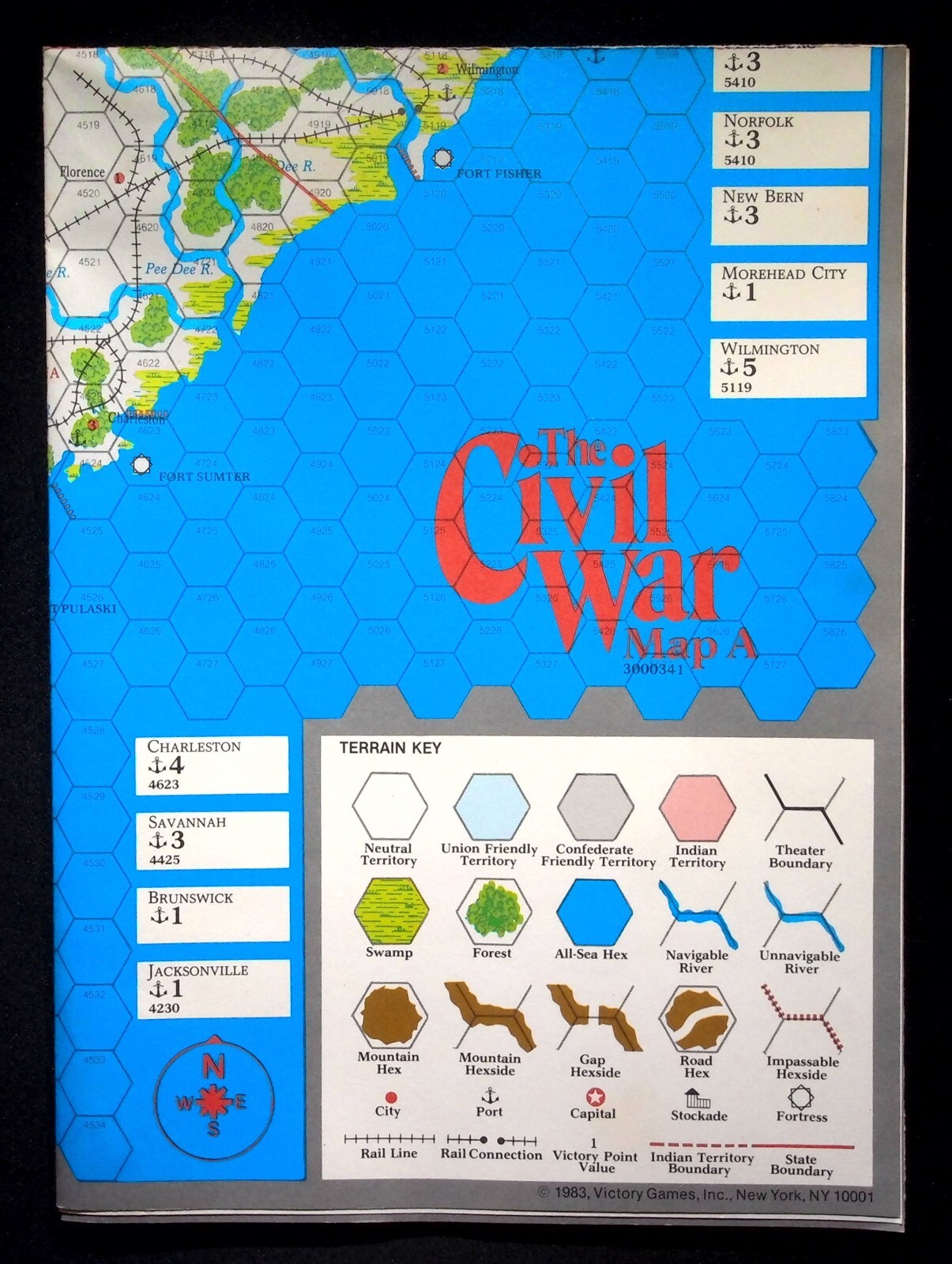 THE CIVIL WAR 1861-1865 by Victory Games::Open Box::©1983