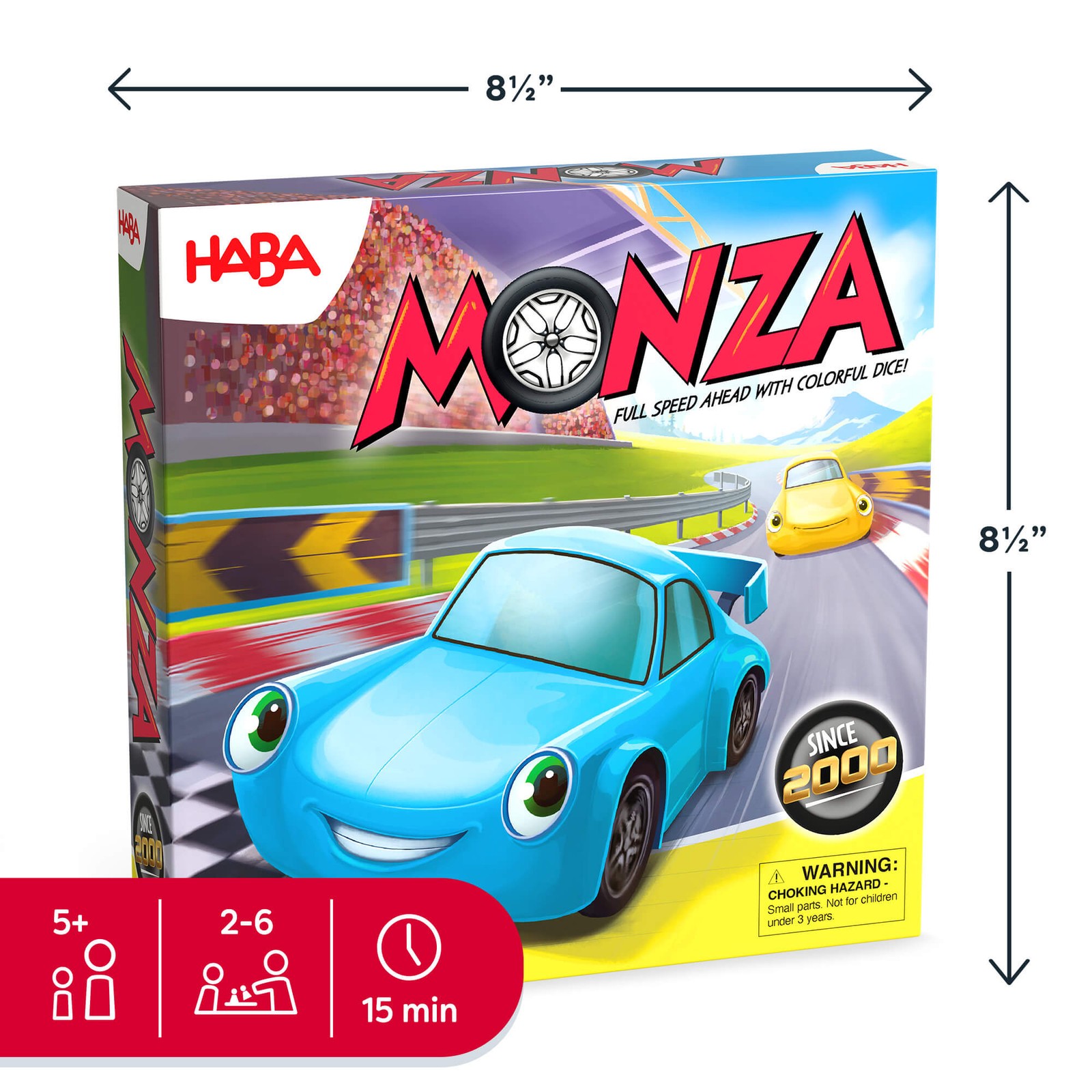 HABA Monza Car Racing Board Game – Color Matching Strategy Family Board Games