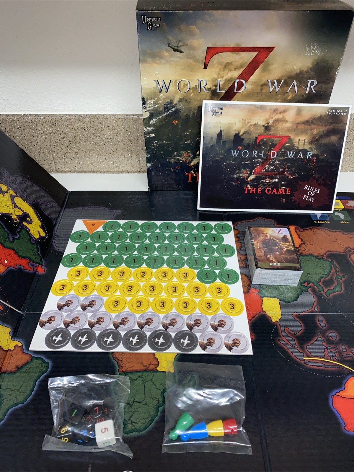 University Games World War Z Board Game – The Game Sealed Pieces Box Damage