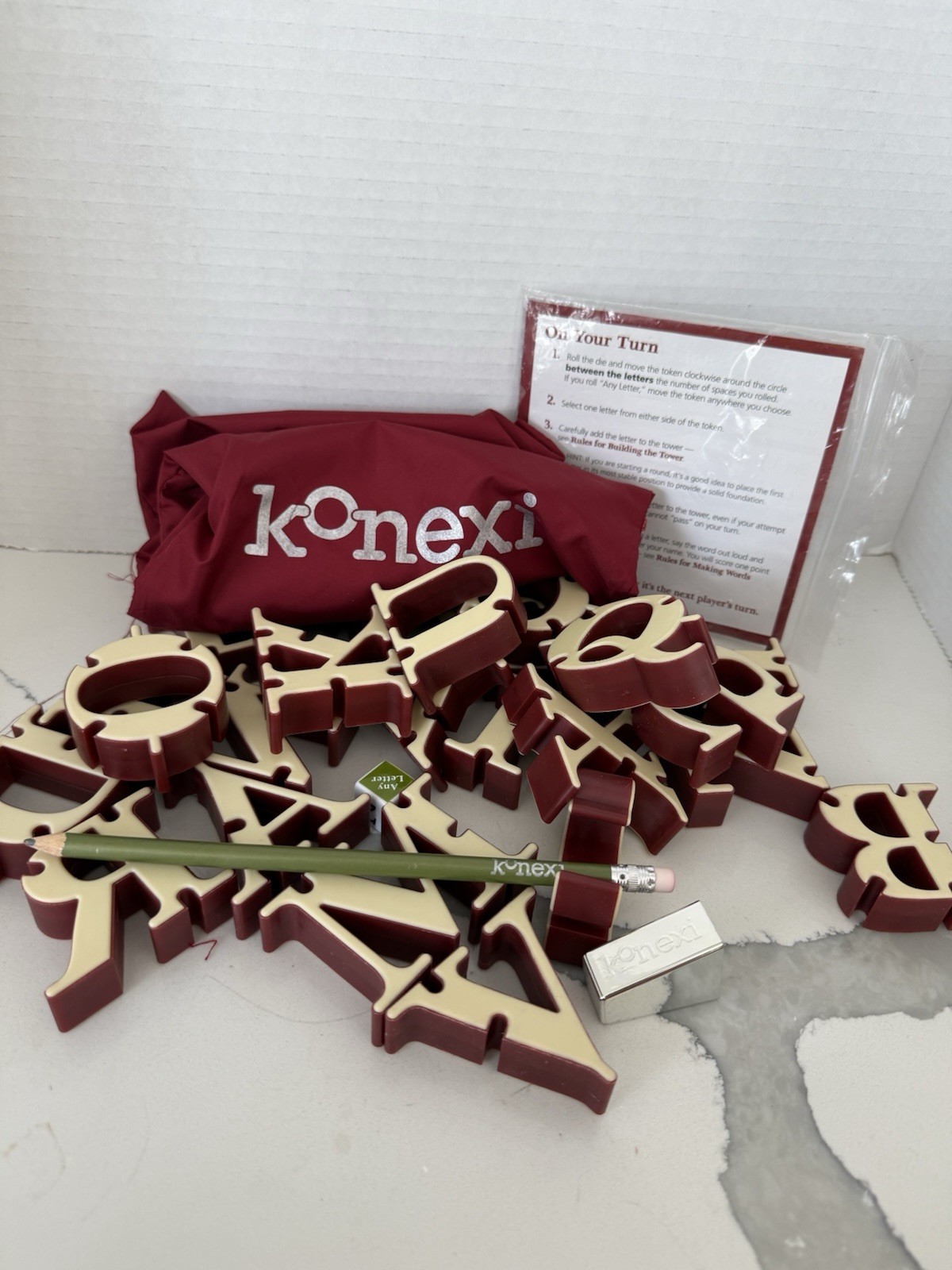 KONEXI Gravity Defying Word Game Complete Game (The Wonder Forge) 2011 No Box.