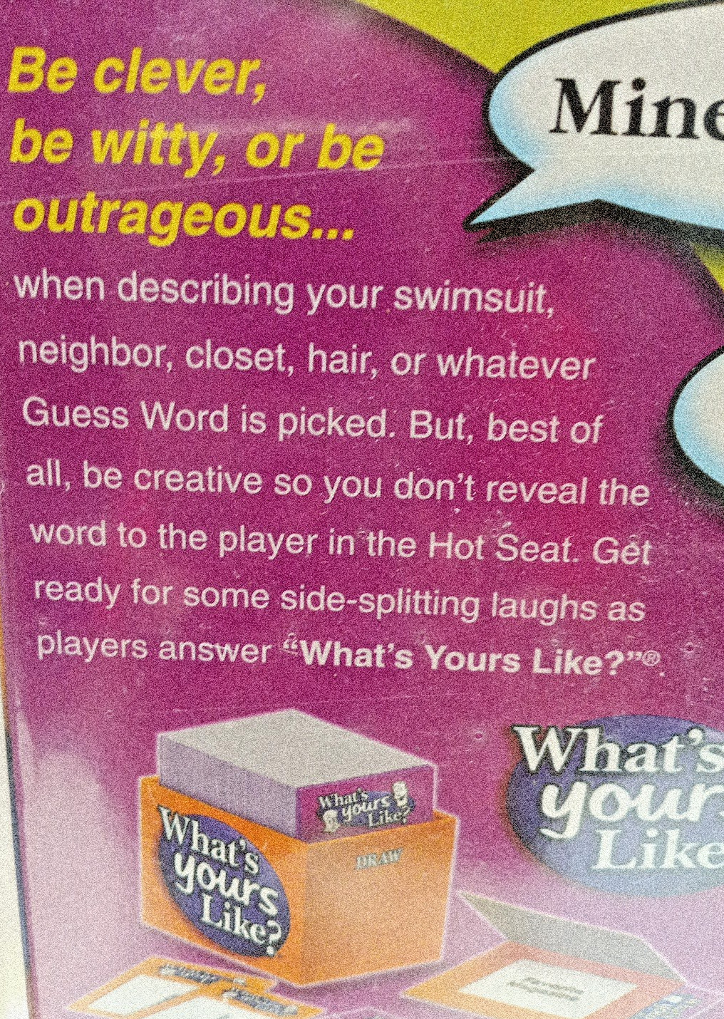 WHAT’S YOURS LIKE? Game by Patch the Game That Tells It Like it Is Age 12+ NEW