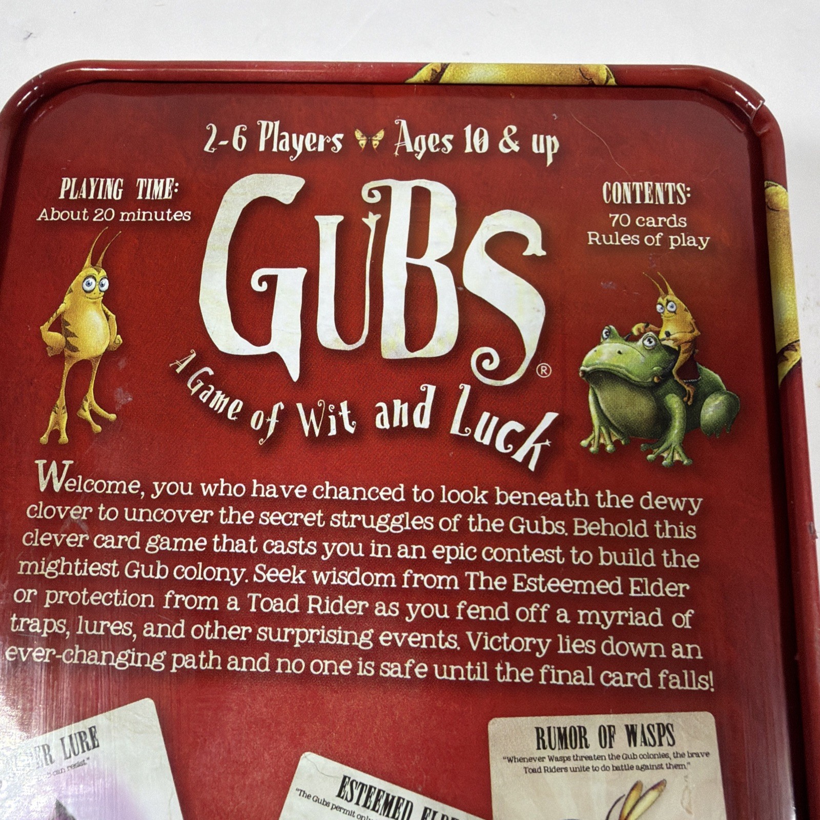 Gubs Card Game Wit and Luck Tin Gamewright Complete 2011 – 100% COMPLETE