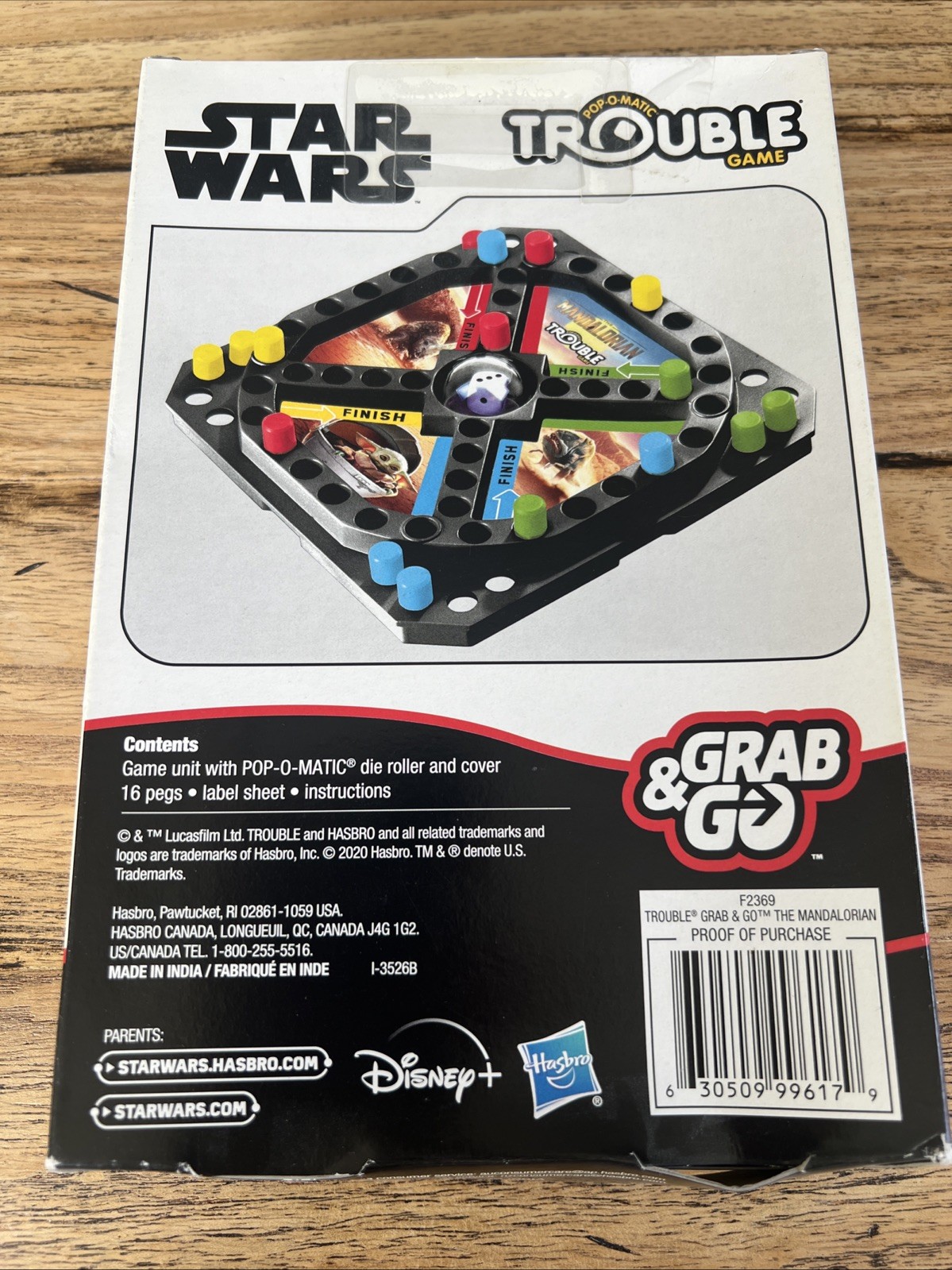 Trouble Game Pop-O-Matic Star Wars The Mandalorian Grab&Go Edition Hasbro Game📦