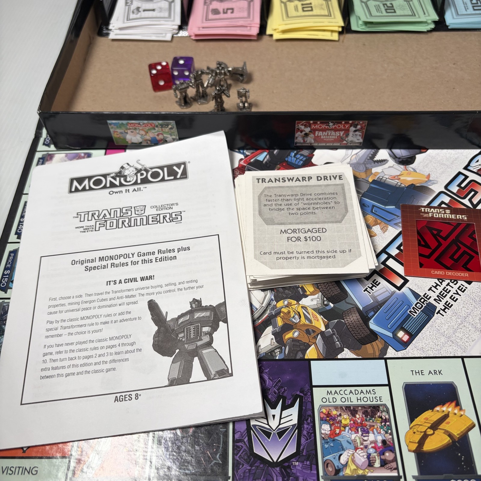 Monopoly The Transformers Collector’s Edition Board Game USAopoly Hasbro