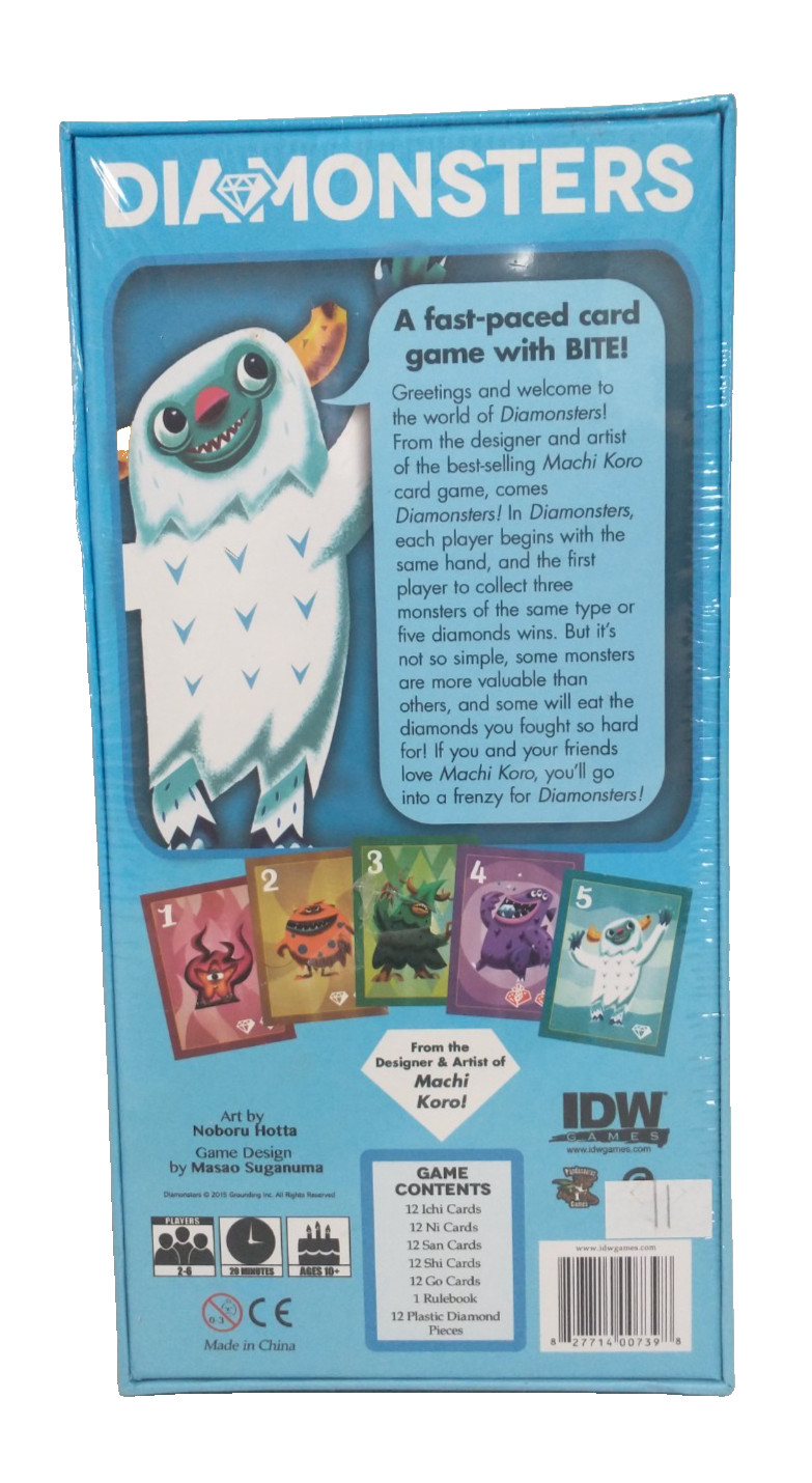 DIAMONSTERS – Brand NEW & Factory Sealed – PARTY CARD GAME IDW Games Machi Koro
