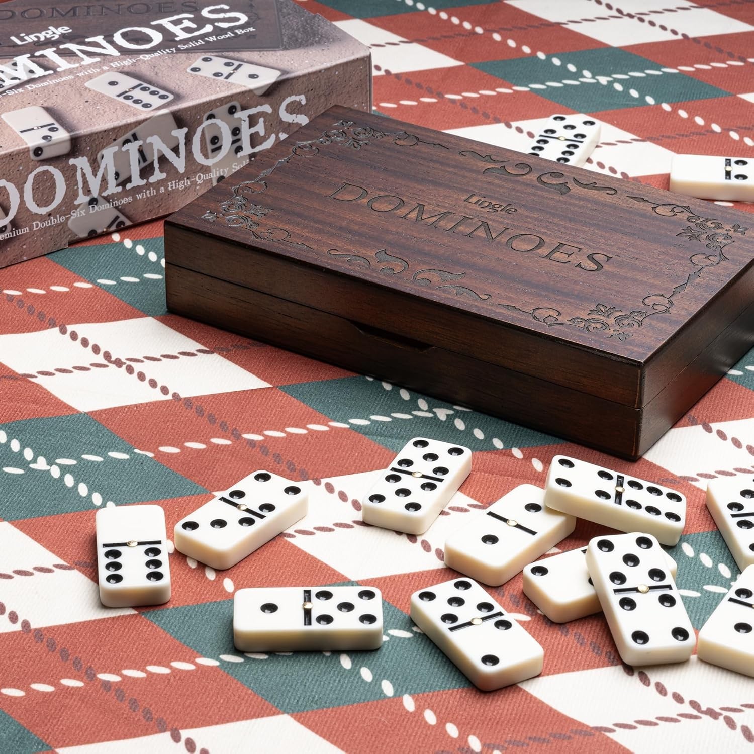 Dominoes Set for Adults, Double Six Dominos Set for Classic Board Games, 28 P…