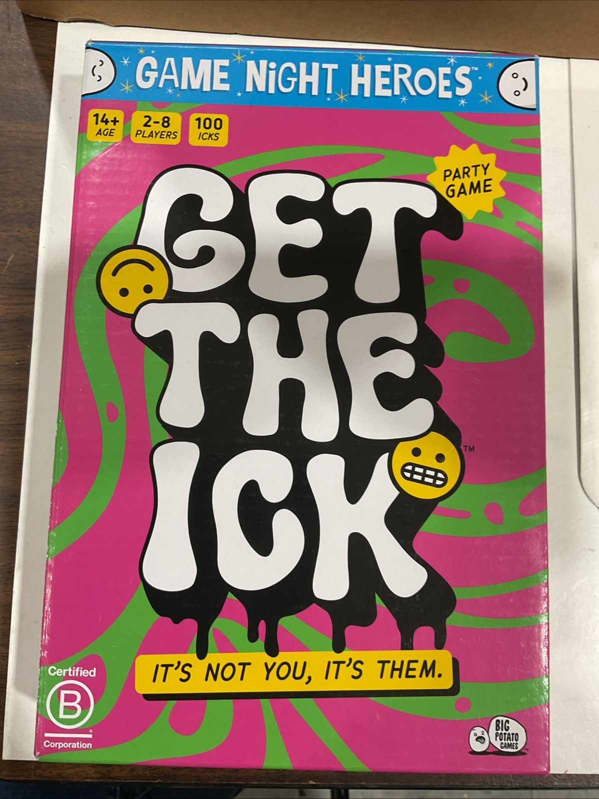 Big Potato Games Get The Ick Party Card Game Age 14+ 0759751900564 New