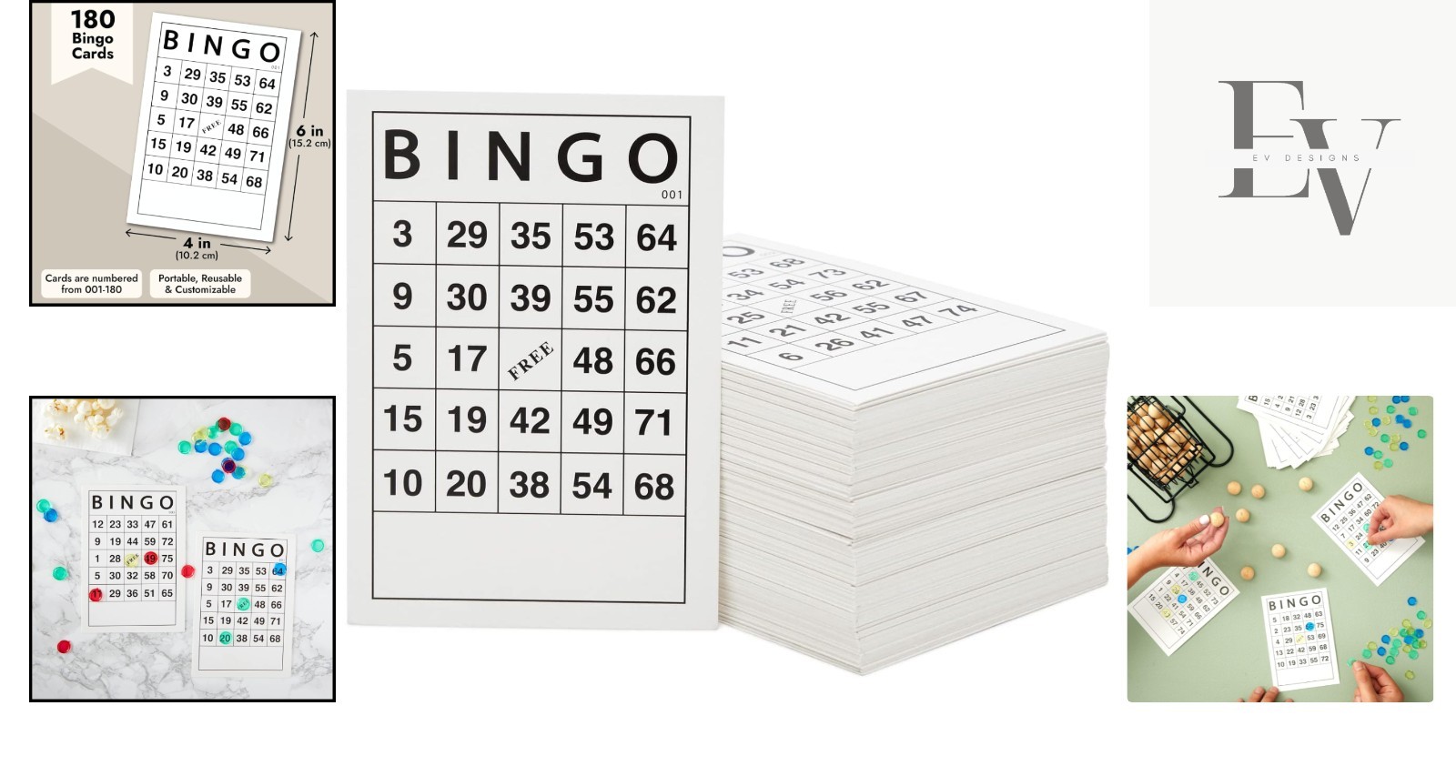180 Sheets Reusable Bingo Cards – Perfect for Adult Birthday Parties & Events