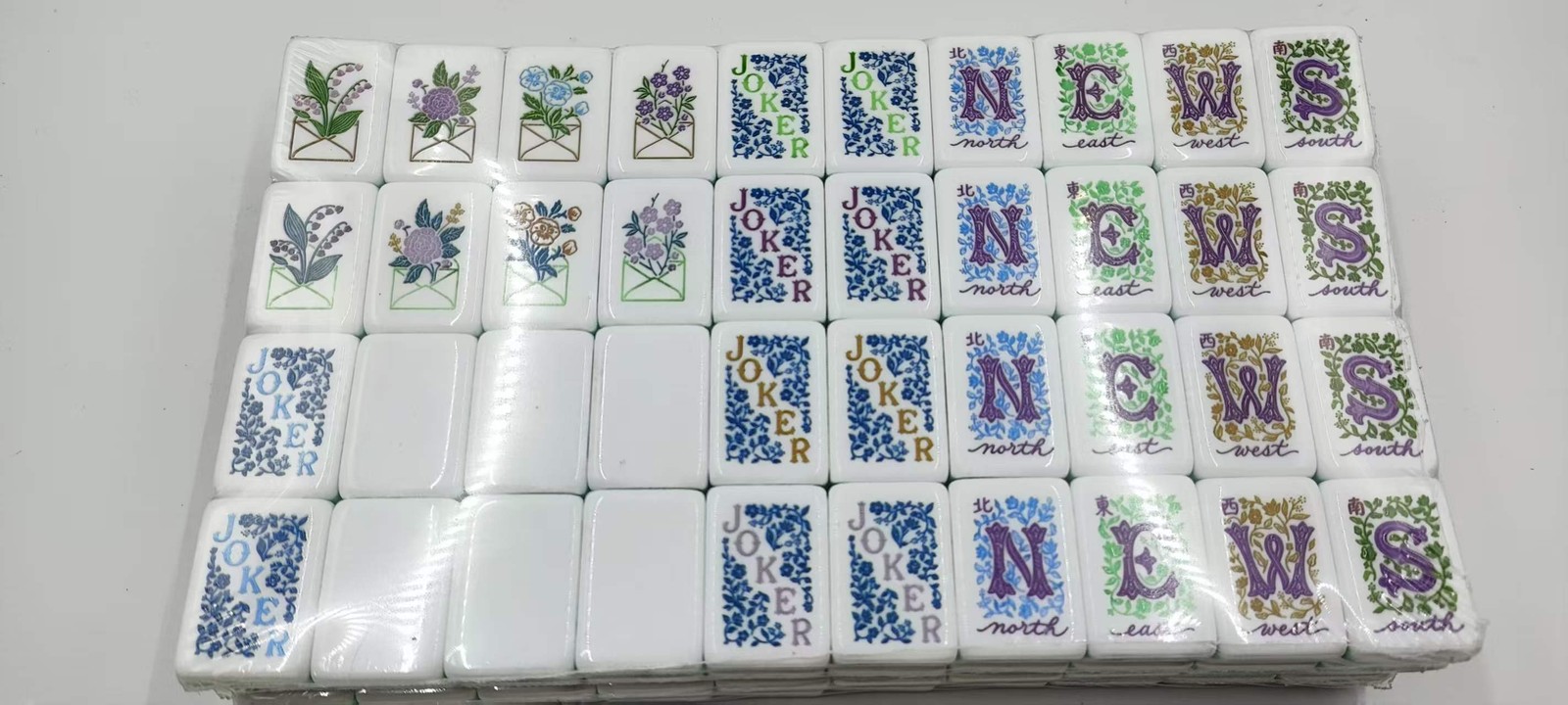 American Mahjong Game Set, 160 Purple flowers Mah Jong Tiles,Fast ship#family