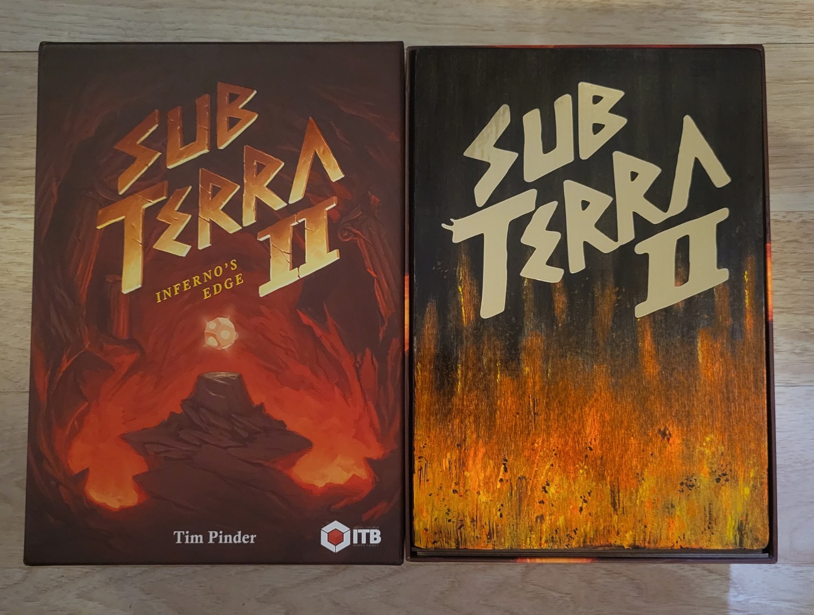 Sub Terra II Board Game + Custom Made Wooden Insert + Custom Painted Miniatures