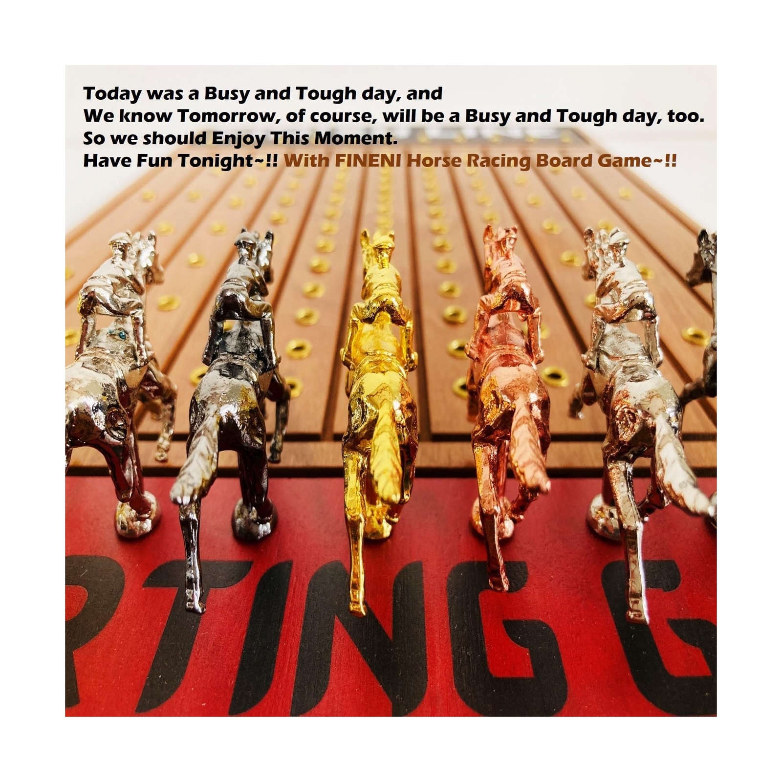 Horse Racing Game for Adults, Horse Race Board Game with 11 Luxurious Metal H…