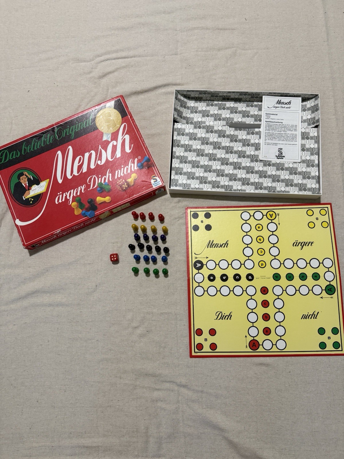 Vintage Schmidt Spiele Mensch Argere Dich Nicht Board Game Completed