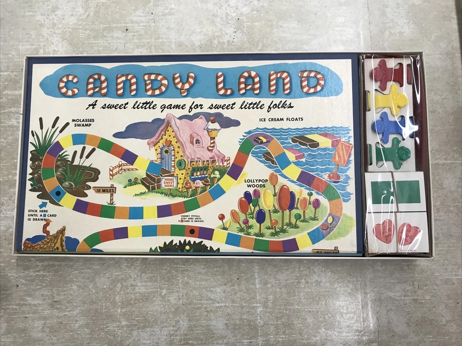 Complete Vintage Milton Bradley Candy Land Board Game 1955 UNUSED Sealed