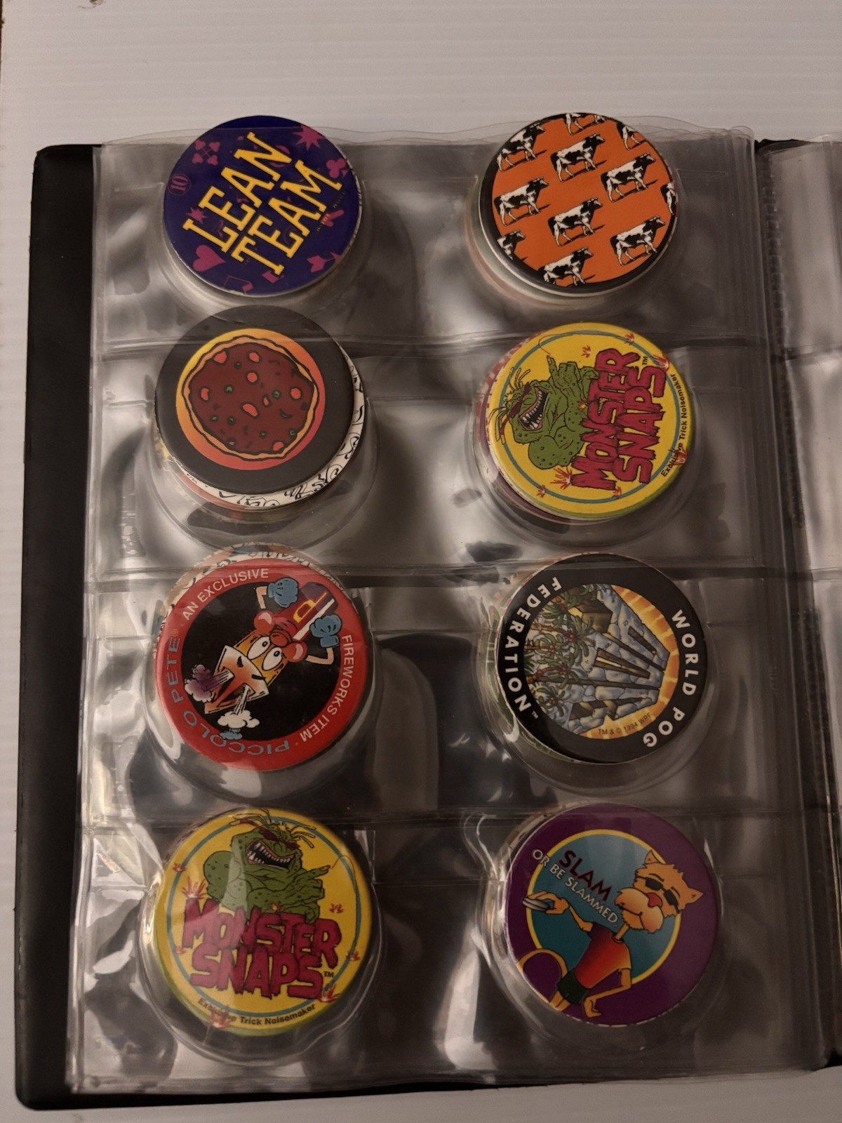 8 Page Pog Cap Album With 118 Pogs