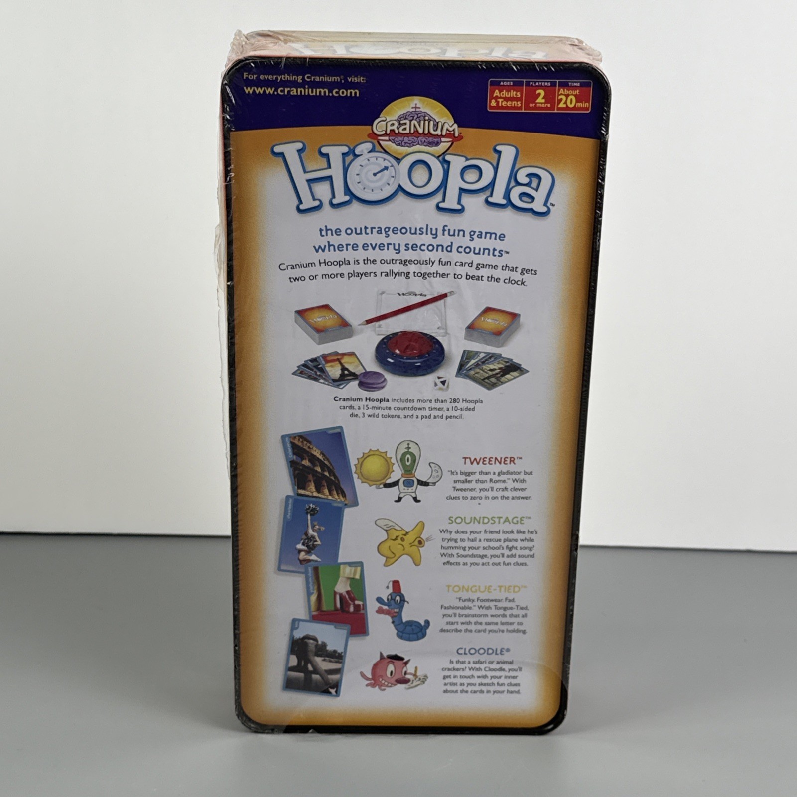 New Sealed Cranium Hoopla Board Game Card Teens And Adult 2004 Tin Edition