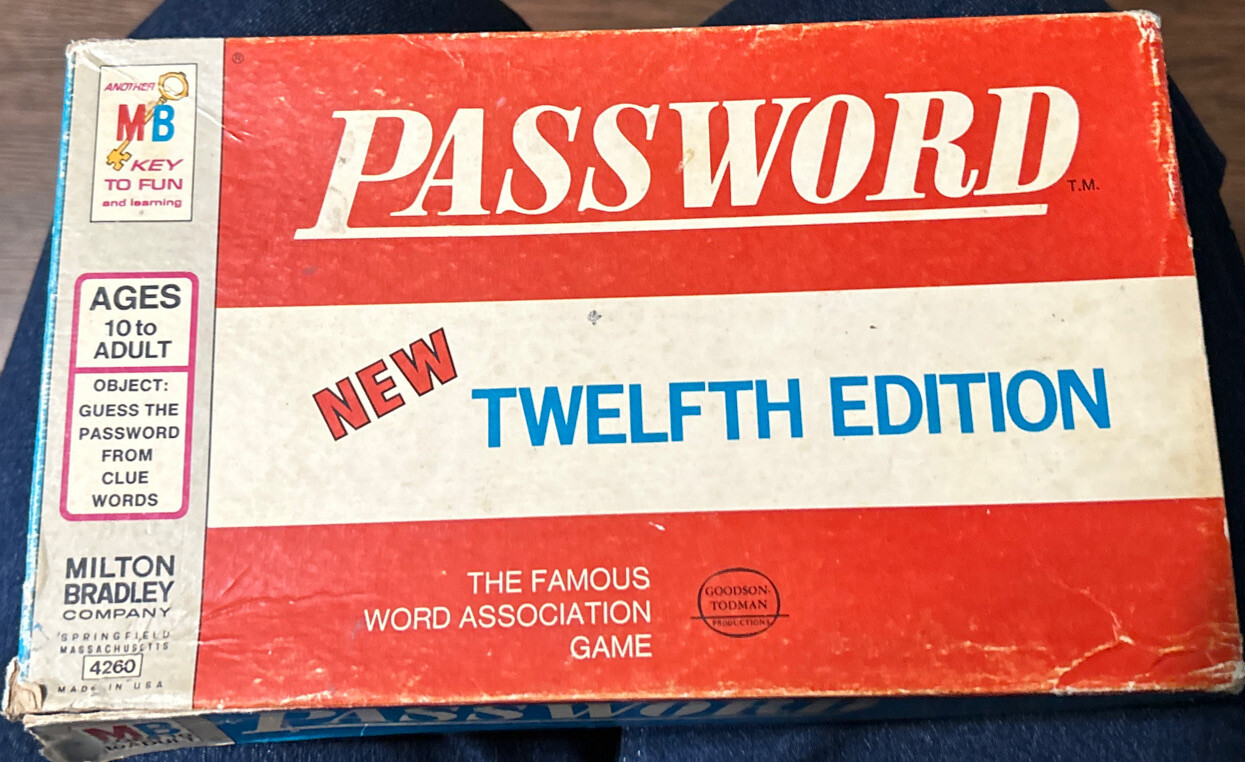 Vintage Password 12th edition game Complete 1970 Milton Bradley Ages 10 To Adult