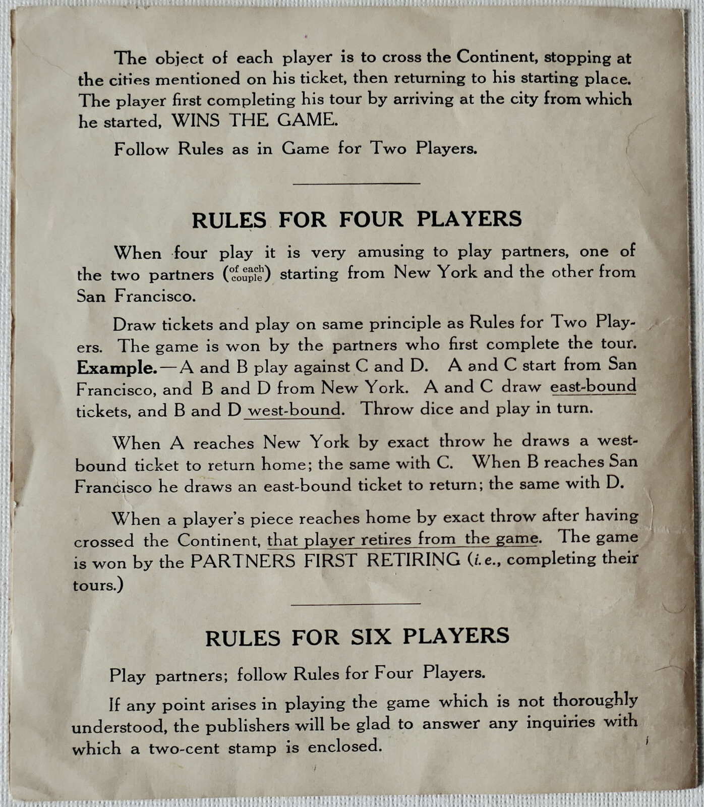 1940s WWII-Era Board Game ACROSS THE CONTINENT Non-Metal (Composition) Trains