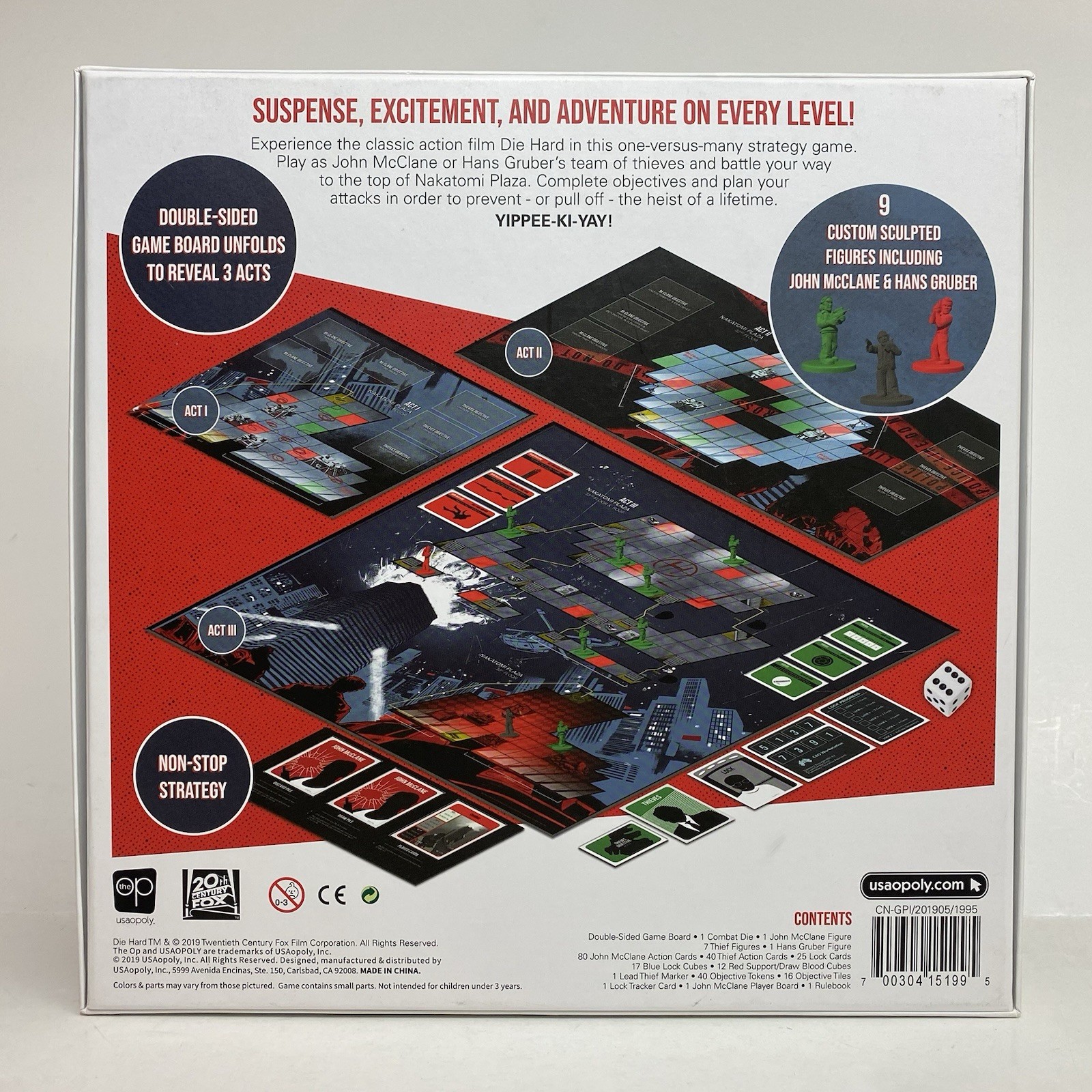 Die Hard The Nakatomi Heist Board Game USAopoly 2019 New Open Box Sealed Cards
