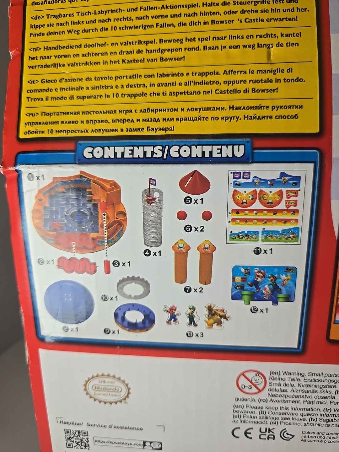Super Mario Bros Castle Land Tabletop Video Game Based Rare Toy Epoch Ball Maze