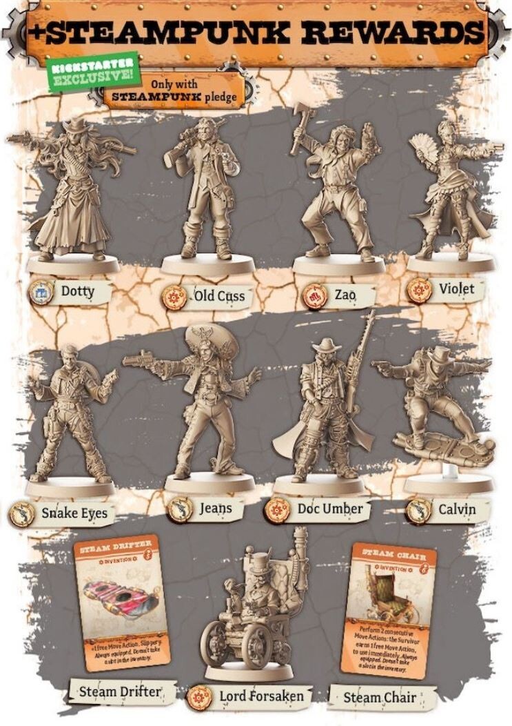 Steampunk Extras KS Exclusive for Zombicide Undead or Alive CMON NEW & SEALED