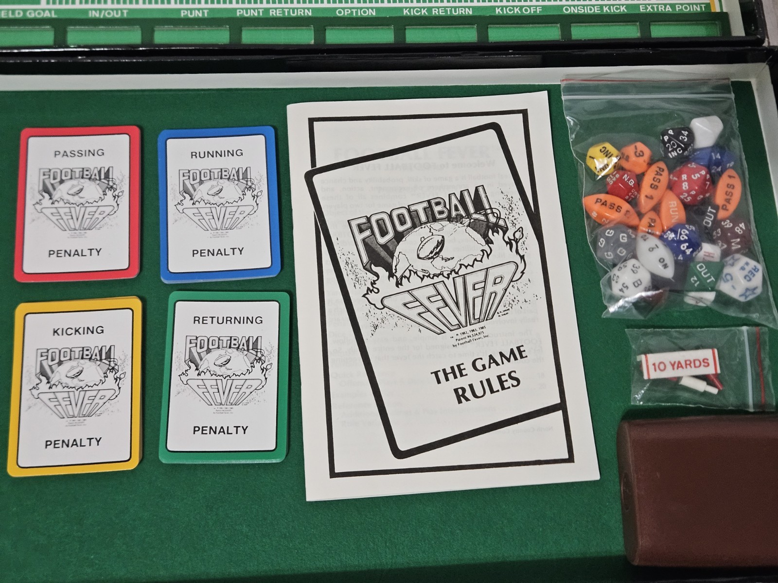 Football Fever The Game Cards Dice Hansen 1985 Vintage Board Game 100% Complete
