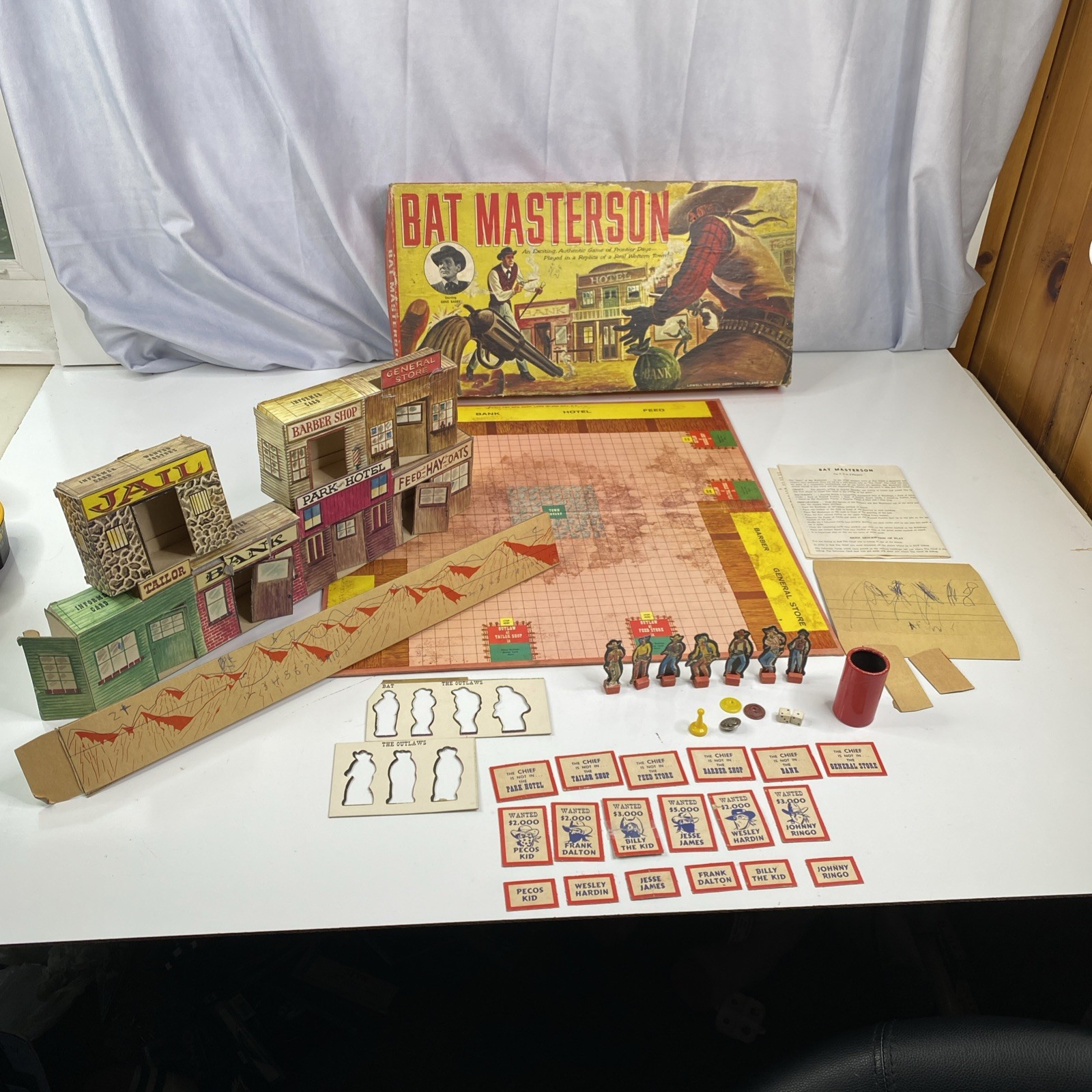 1958 Bat Masterson Board Game by Lowell Complete or Near Complete – See pics