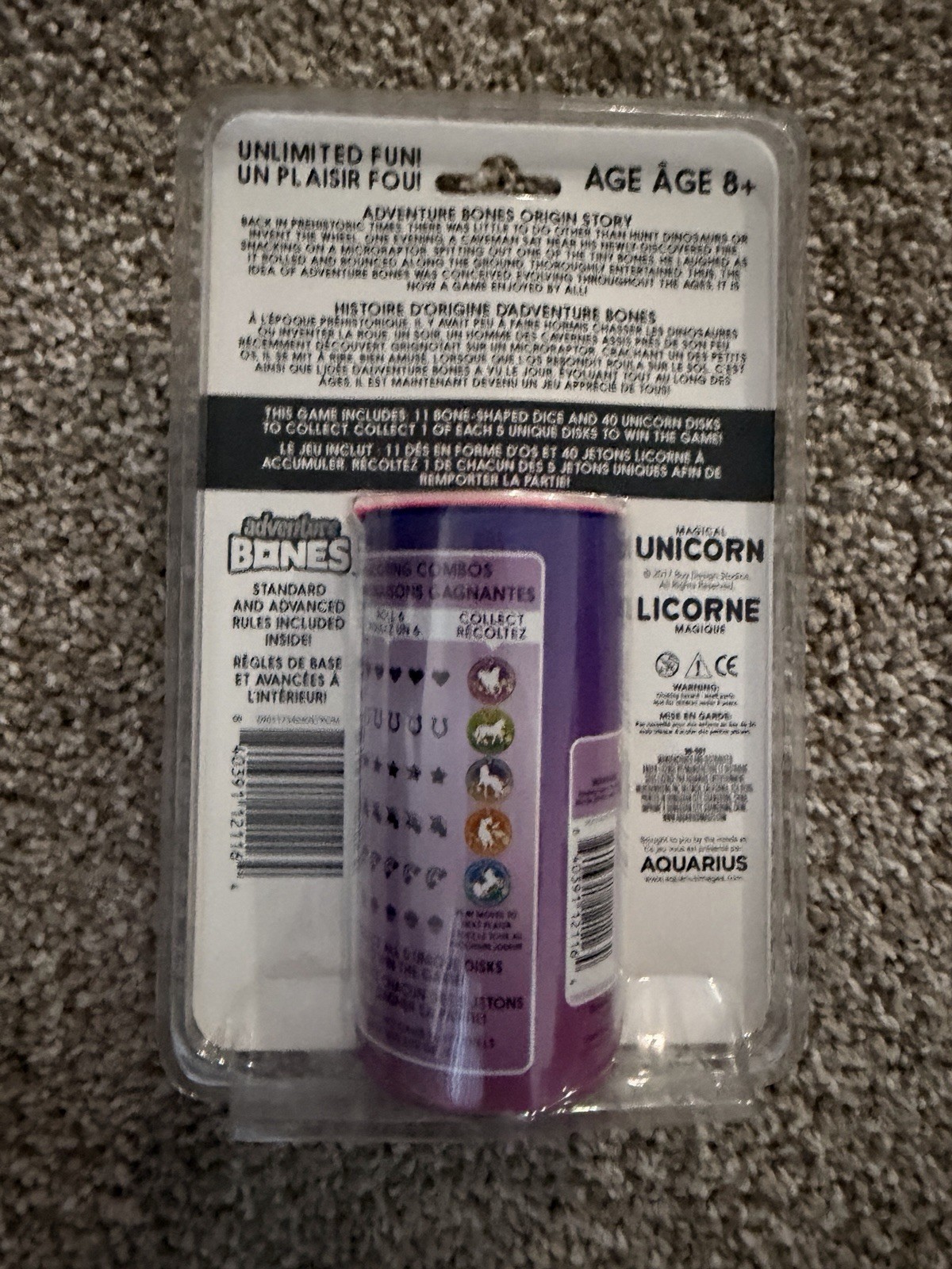 BRAND NEW Adventure Bones Magical Unicorn Dice Game Aquarius