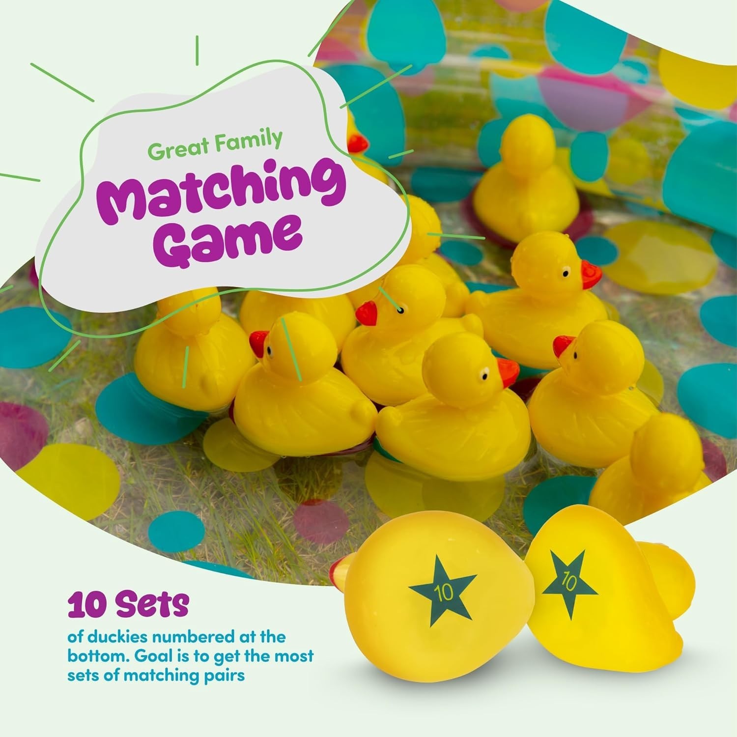 Bright Yellow Duck Pond Carnival Game for Kids – 36″ Inflatable Pool Set
